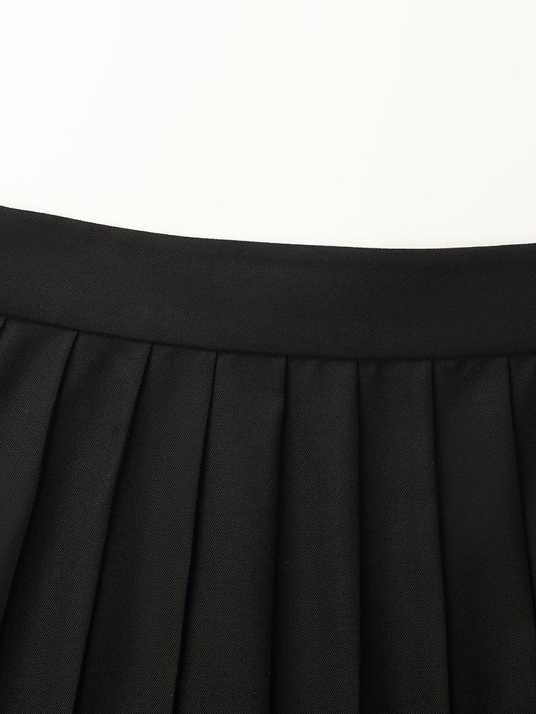 Crop Jacket With Flaps And Half Skirt Two-Piece Suit Product Image