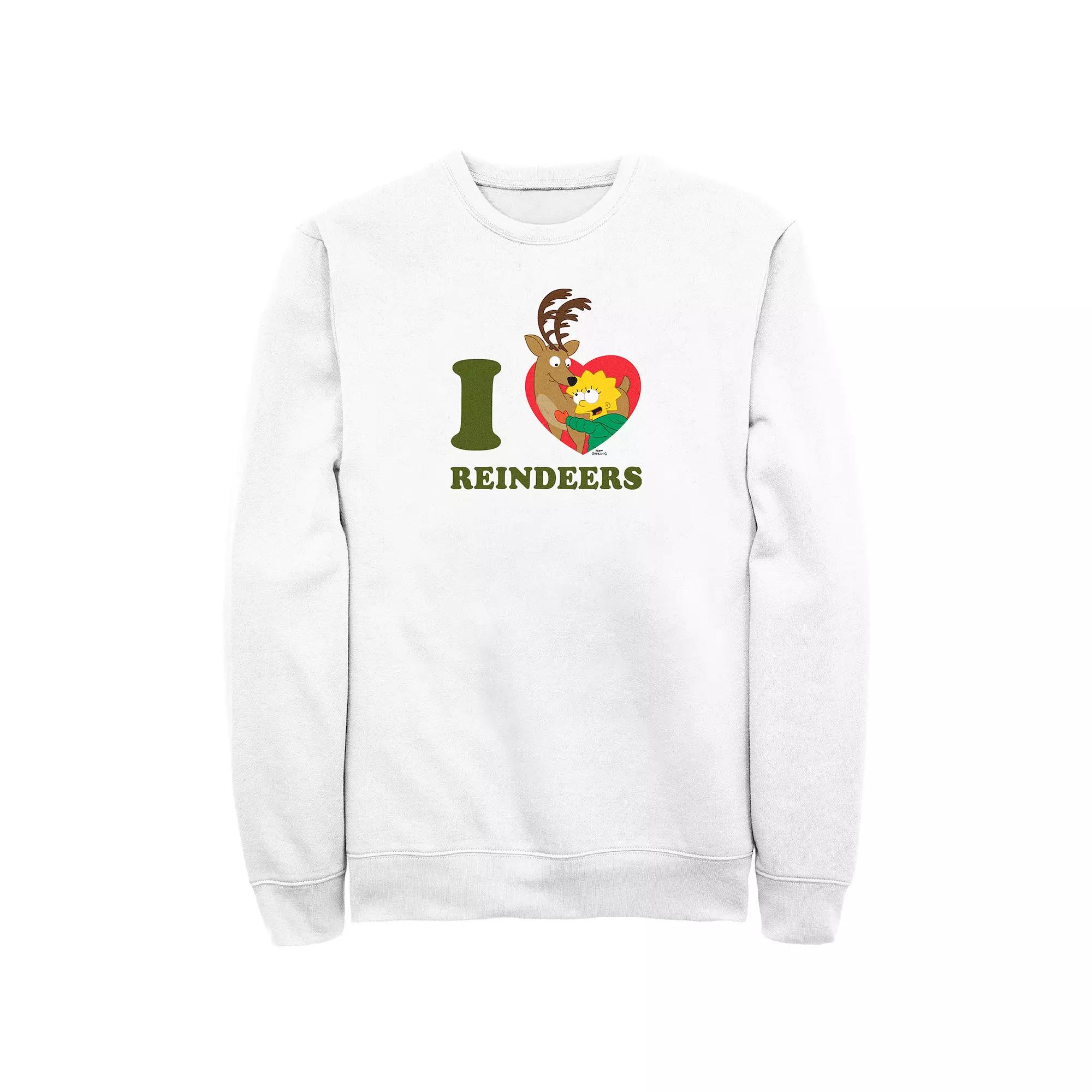 Men's The Simpsons Lisa I Heart Reindeers Graphic Fleece,  Product Image