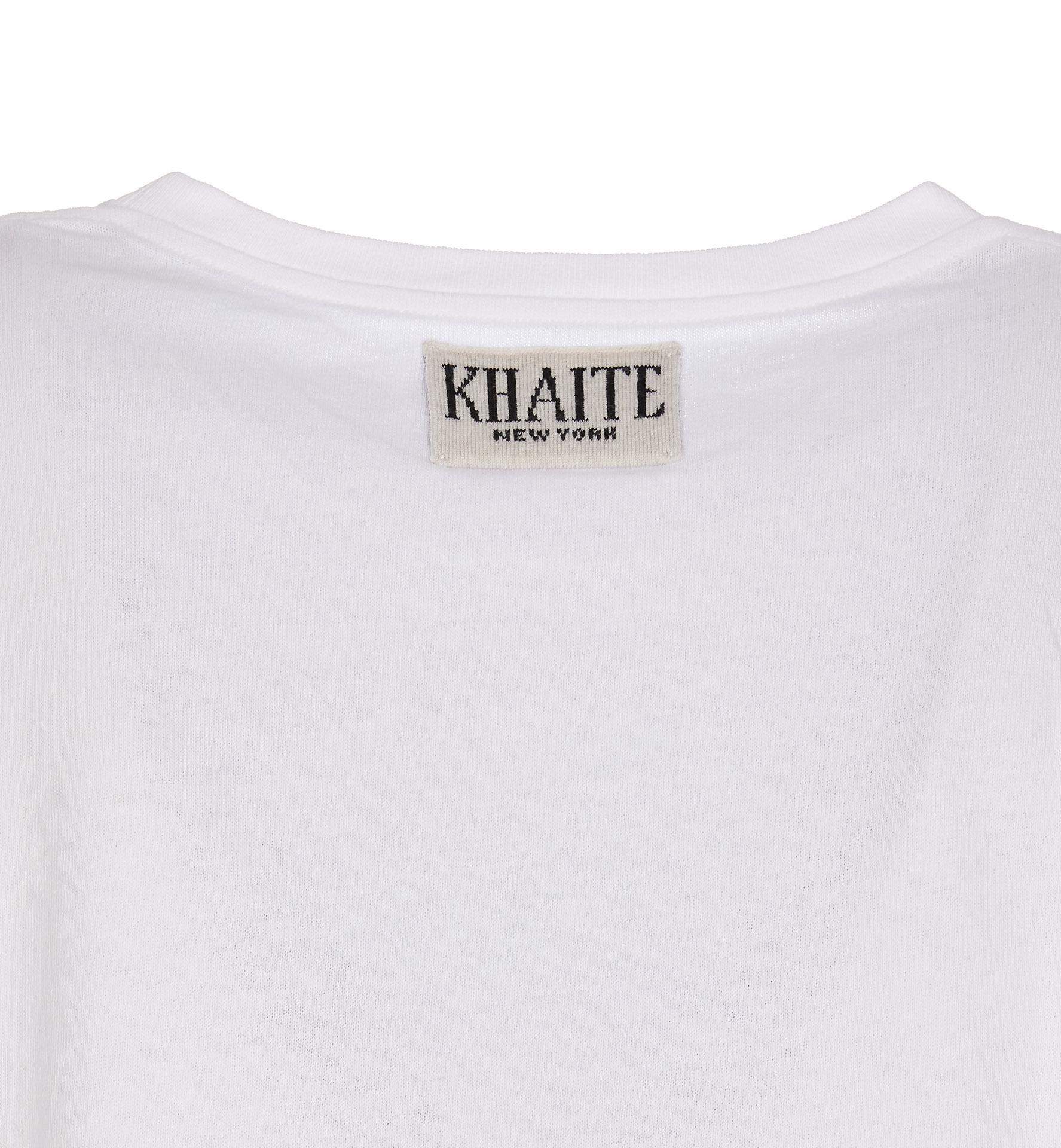 KHAITE Womens White Mae Brand-patch Cotton-jersey T-shirt In Cream Product Image