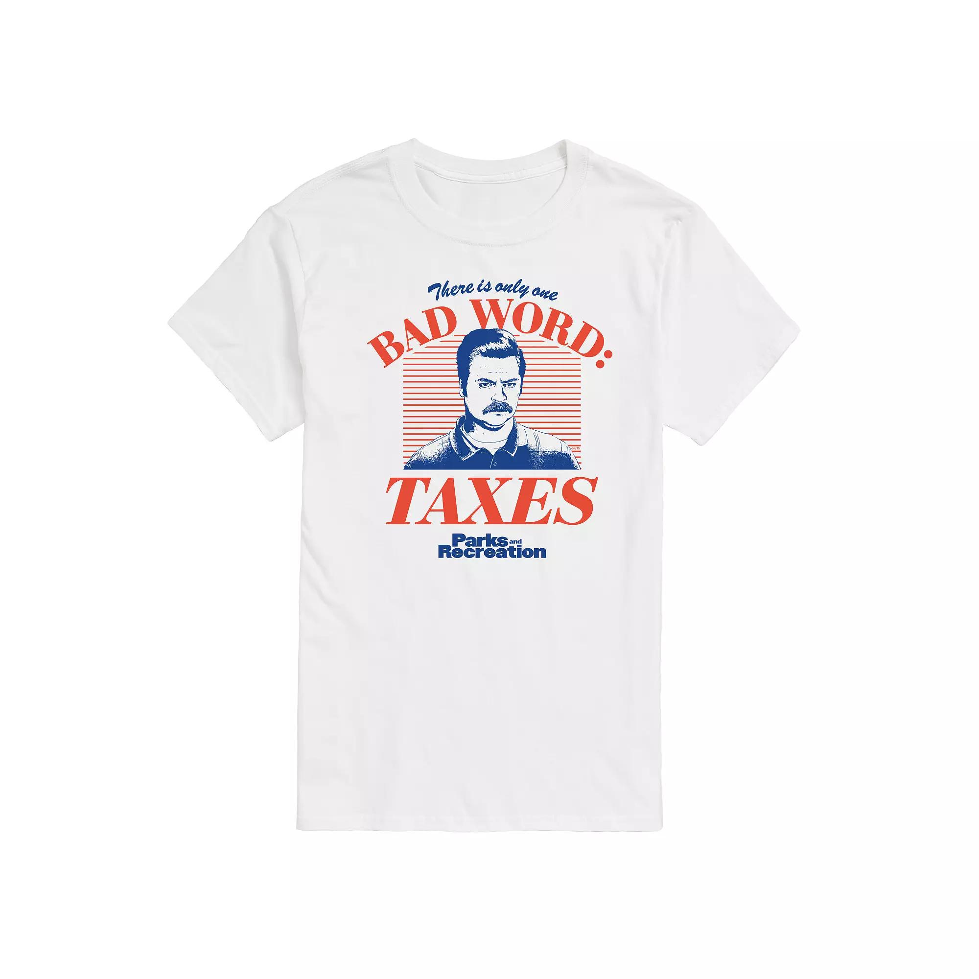 Men's Parks And Recs Bad Word Taxes Graphic Tee,  Product Image