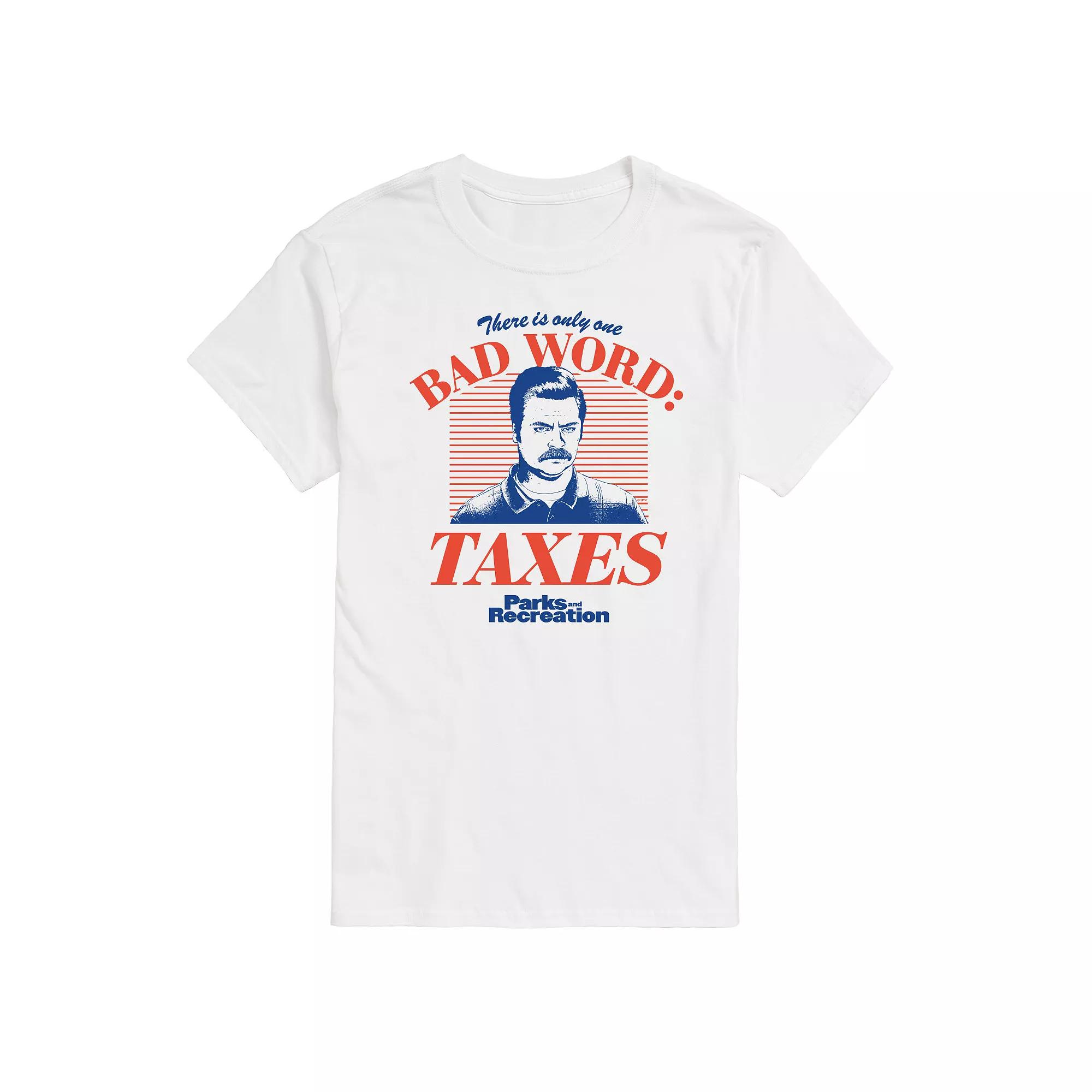 Men's Parks And Recs Bad Word Taxes Graphic Tee,  Product Image