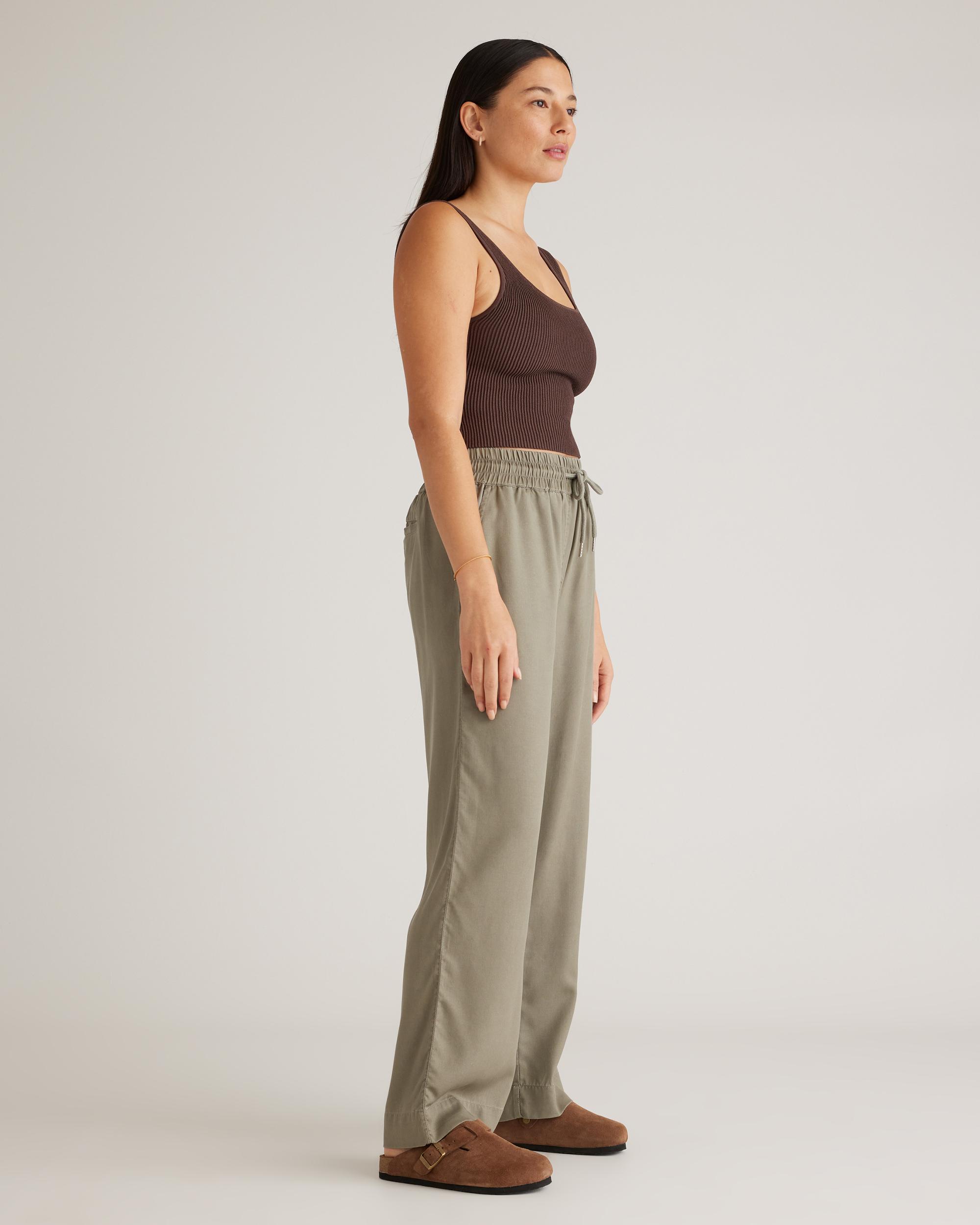 Quince | Women's Cropped Square Neck Ribbed Knit Tank Top Recycled nylon/polyester/spandex Product Image