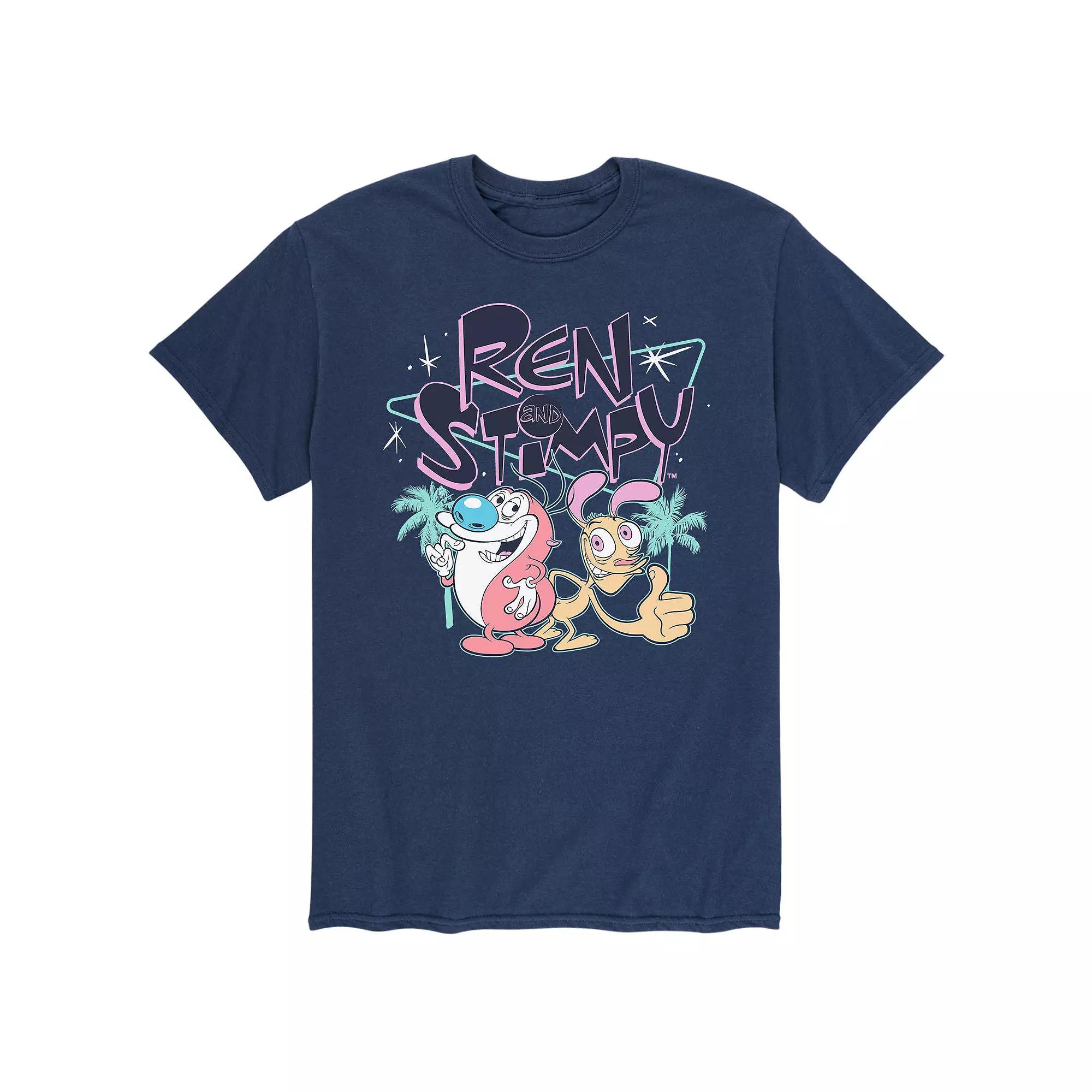 Men's Ren & Stimpy Retro Palm Trees Tee,  Product Image
