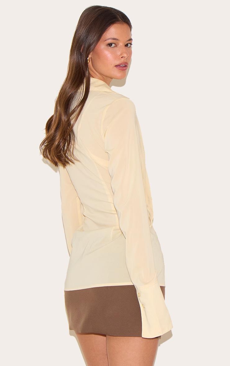 Butter Cream Chiffon Fitted Shirt Product Image