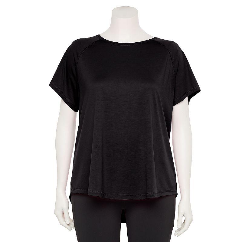 Plus Size Tek Gear® Adaptive Core Raglan Tee, Women's, Size: 1XL, Mineral Black Product Image