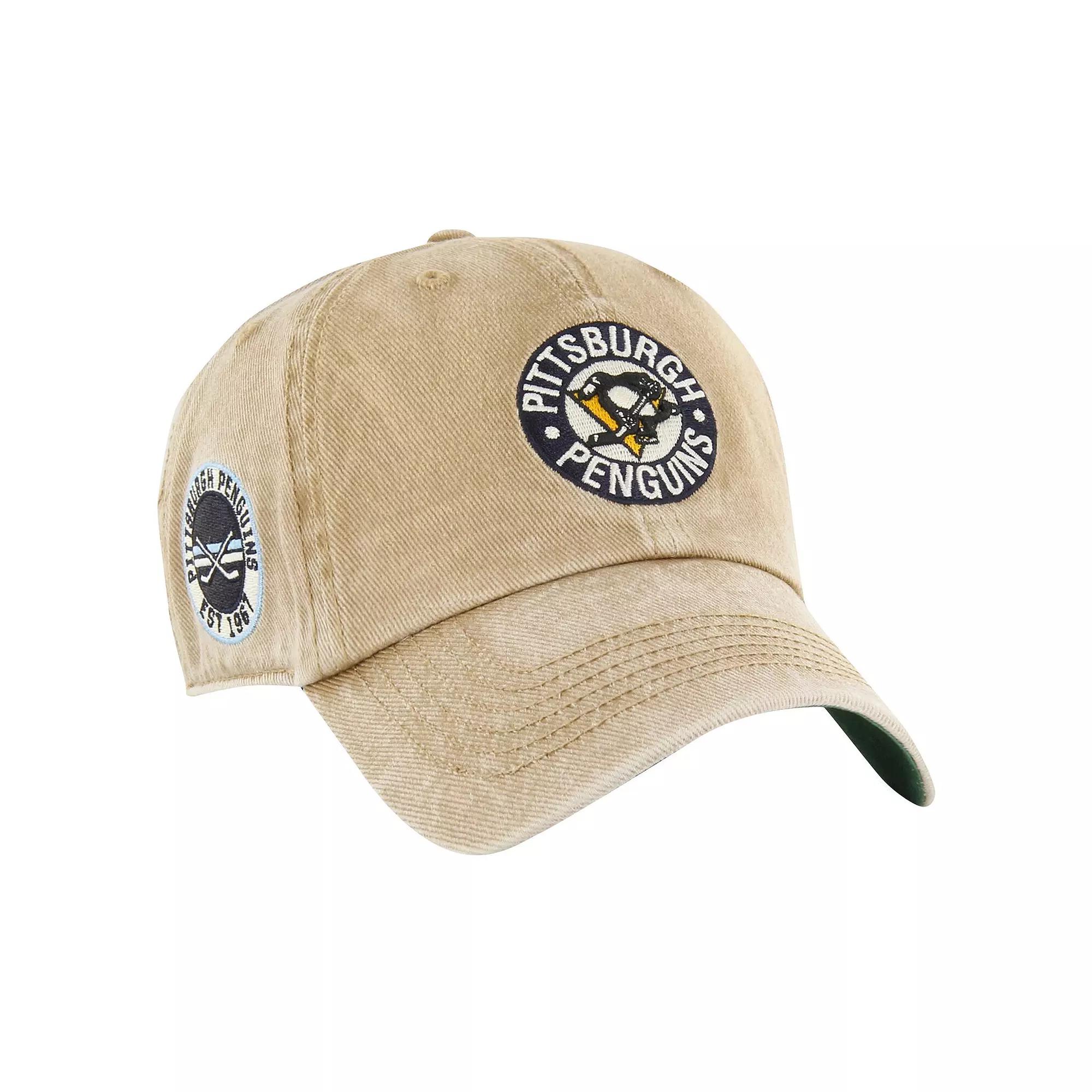 Men's '47 Khaki Pittsburgh Penguins  Earldor Clean Up Adjustable Hat, Beig K Product Image