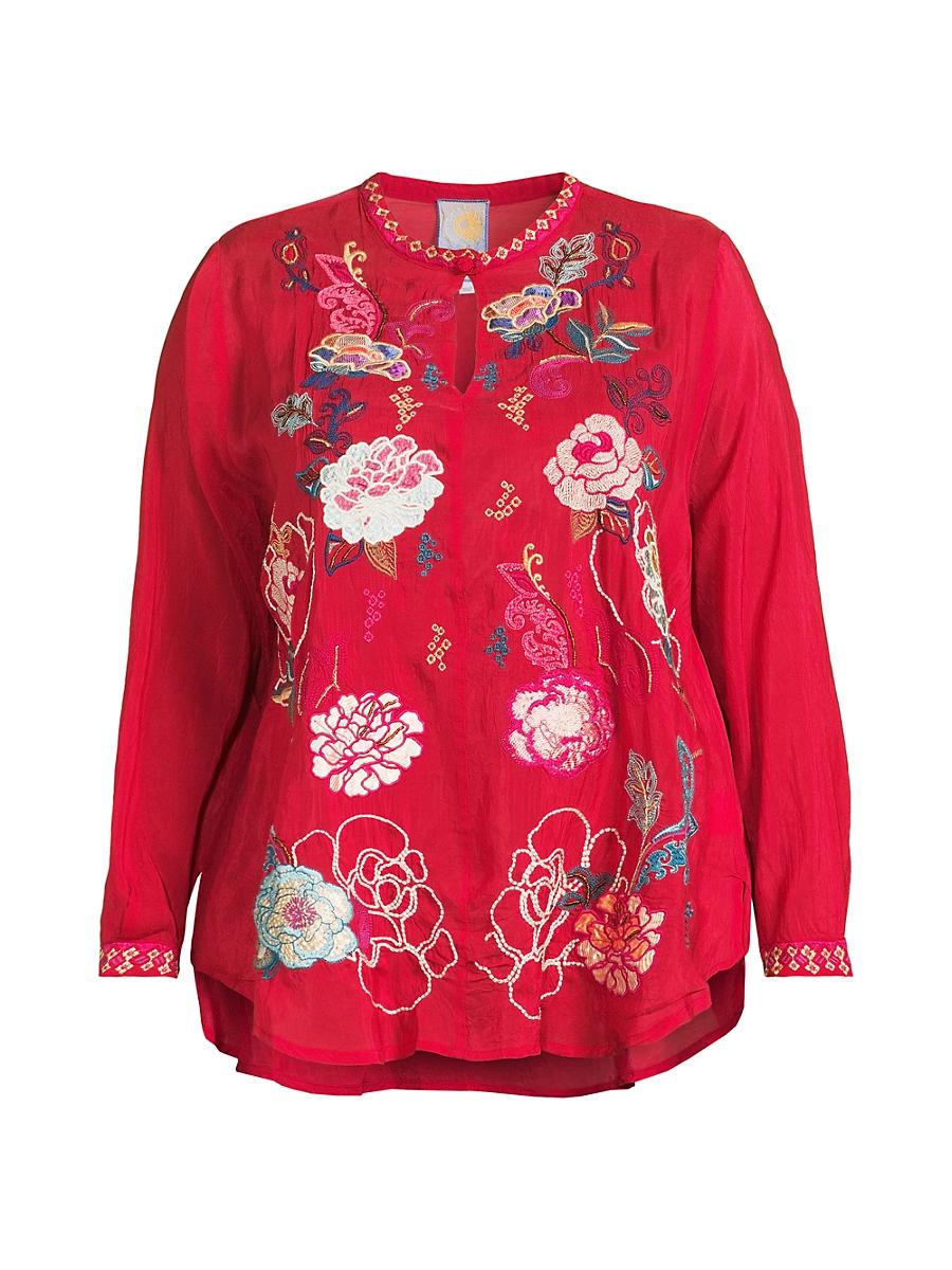 Womens Plus Marcia Embroidered Blouse Product Image