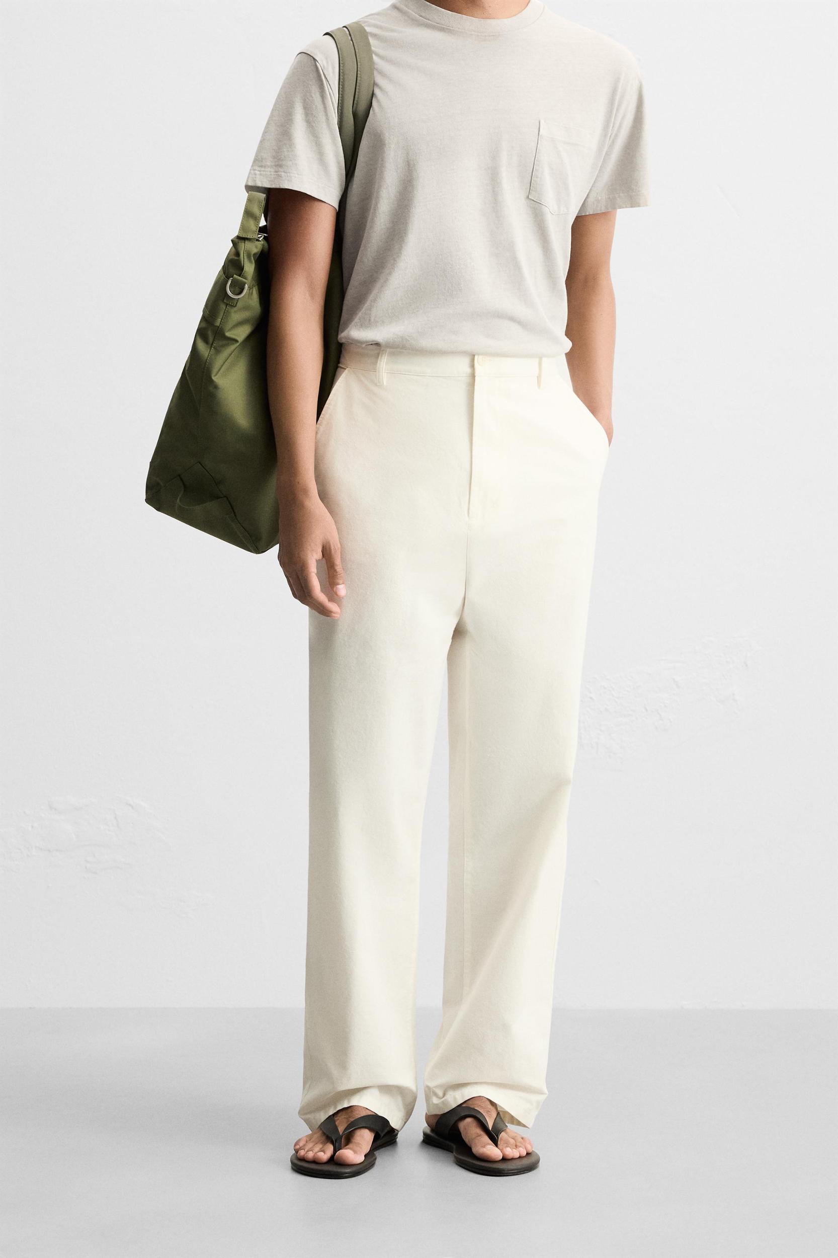 STRAIGHT FIT COTTON PANTS Product Image