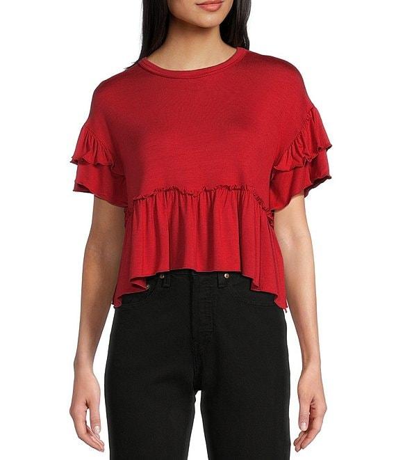 Originality Short Sleeve Peplum Top Product Image