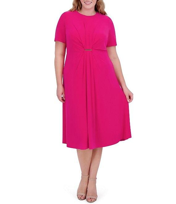 Jessica Howard Plus Size Fit and Flare Midi Dress Product Image