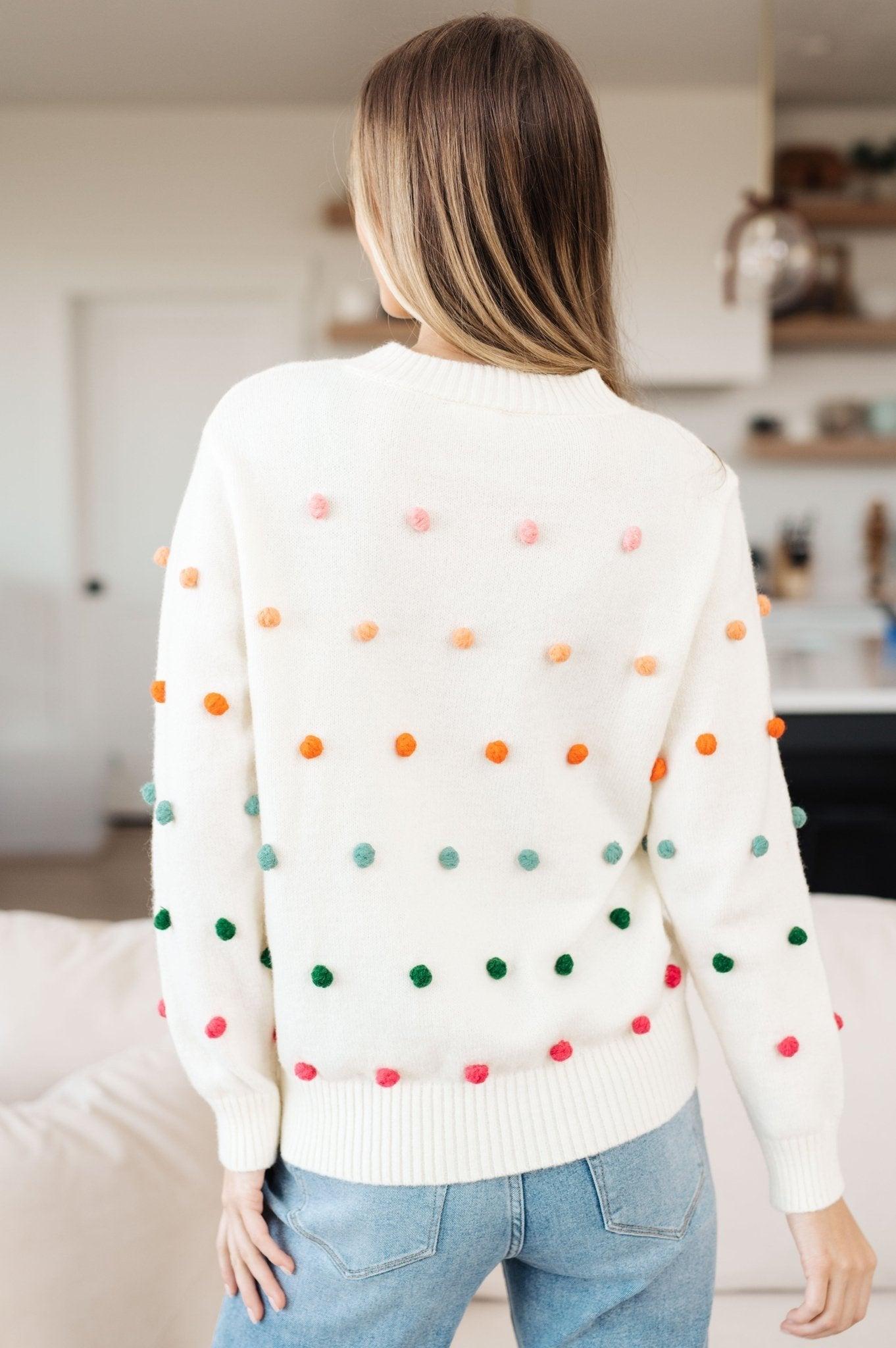 Candy Buttons Pom Detail Sweater (Online Exclusive) Product Image