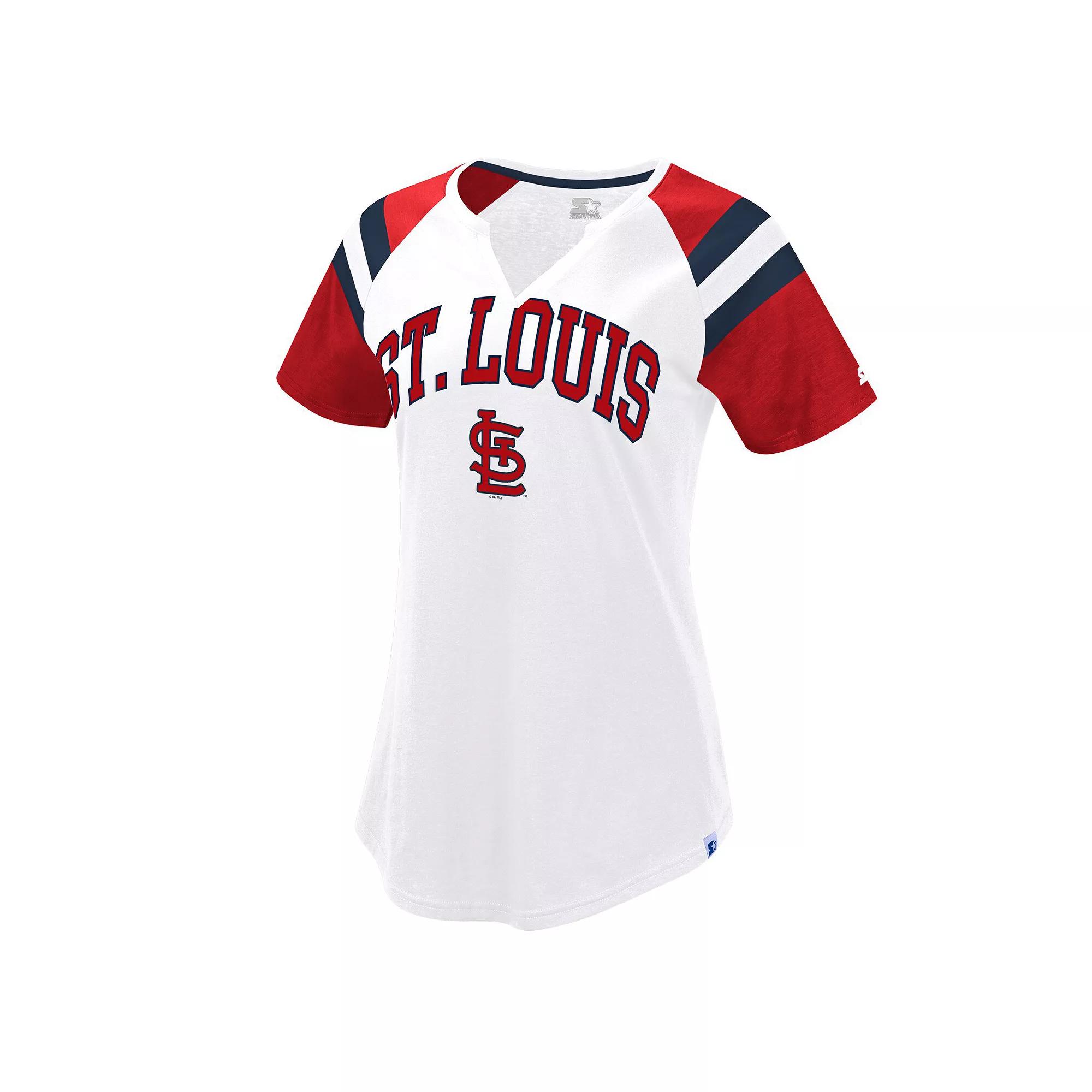 Women's Starter White/Red St. Louis Cardinals Game On Notch Neck Raglan T-Shirt, Size: Large Product Image