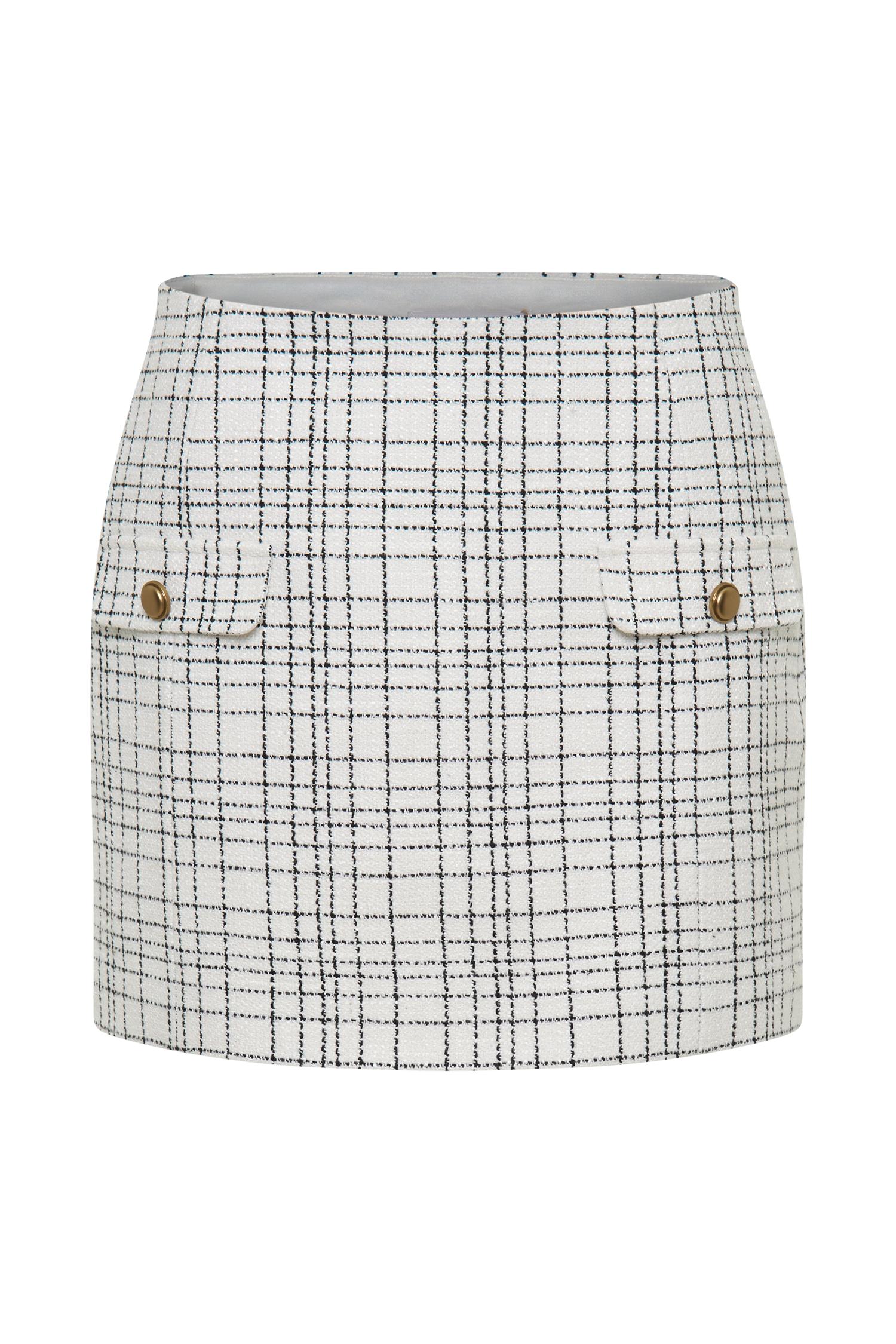 Priscilla Tweed Mini Skirt - White Product Image