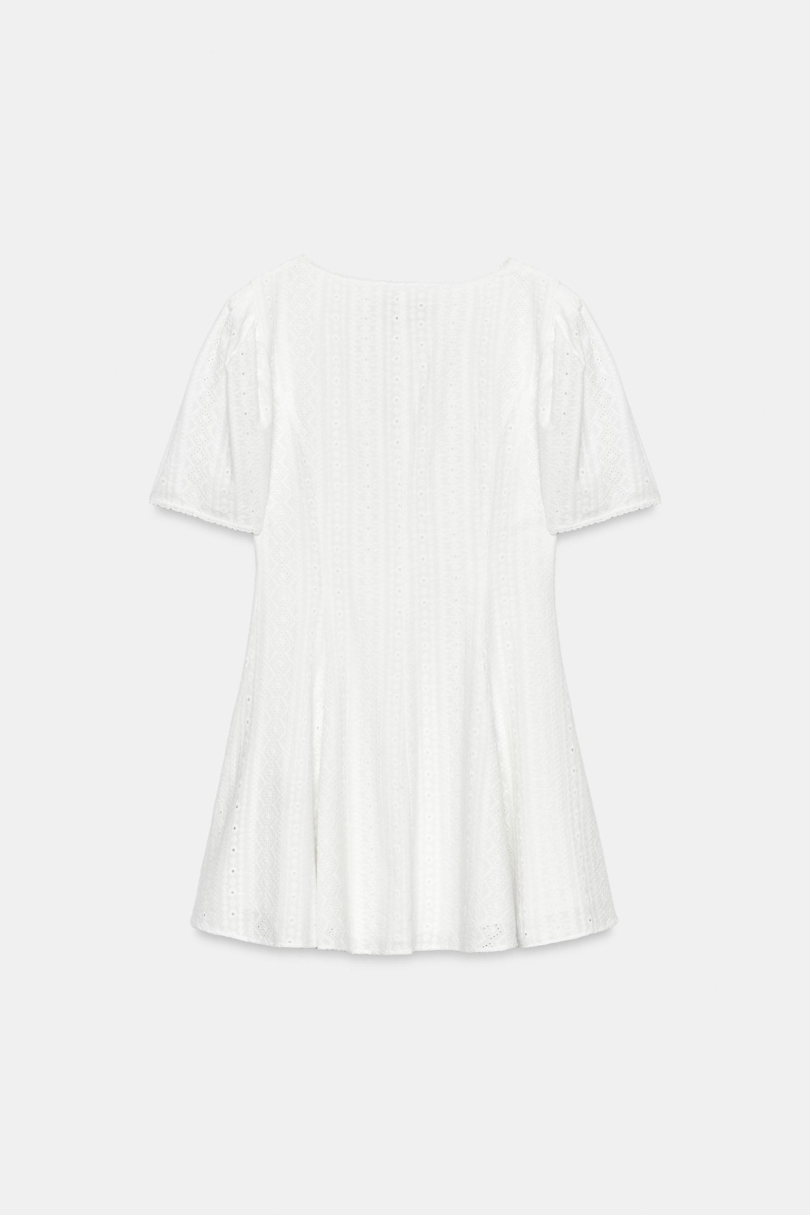 SHORT EMBROIDERED EYELET DRESS Product Image