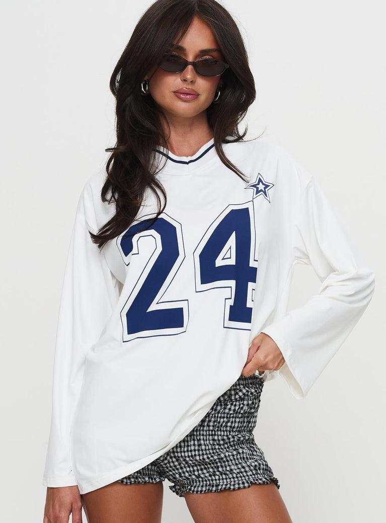 Star Player Long Sleeve Top White Product Image