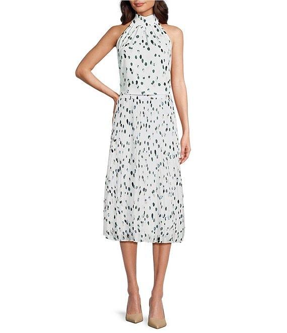 Calvin Klein Coordinating Halter Sleeveless Printed Georgette Top Product Image