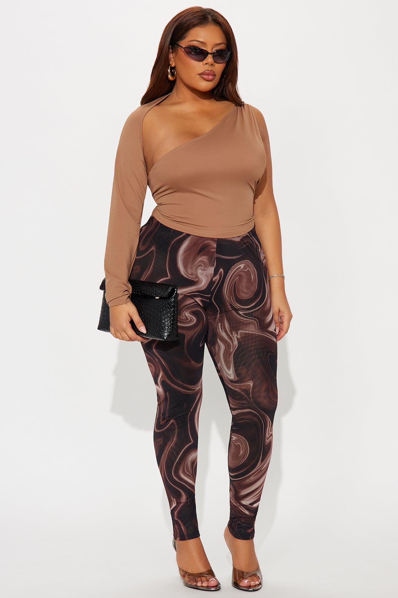 Warm Sensation Cropped Long Sleeve Top - Mocha Female Product Image