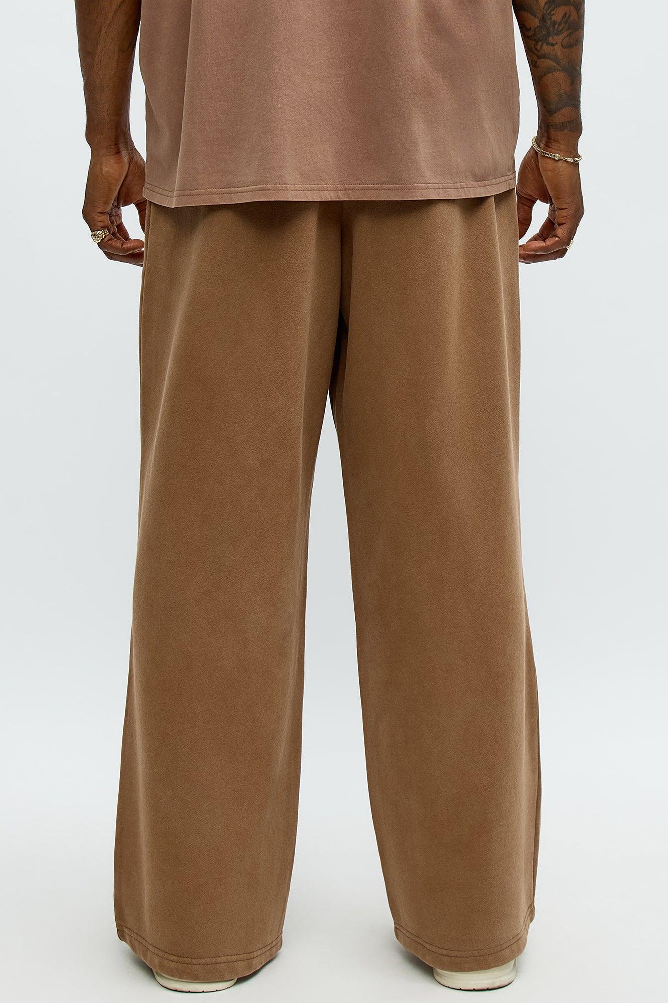 Tyson Baggy Washed Pants - Brown Male Product Image