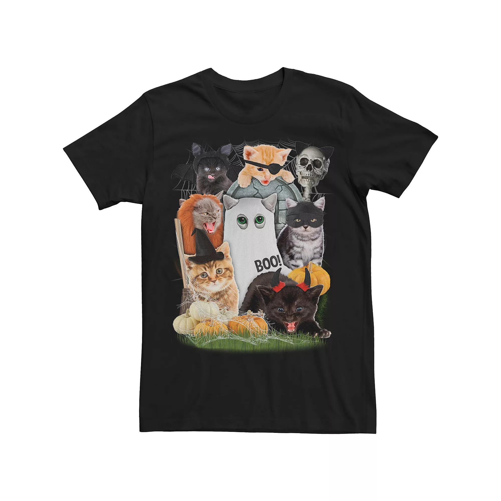 Big & Tall Halloween Cats Holiday Humor Tee, Men's,  Product Image