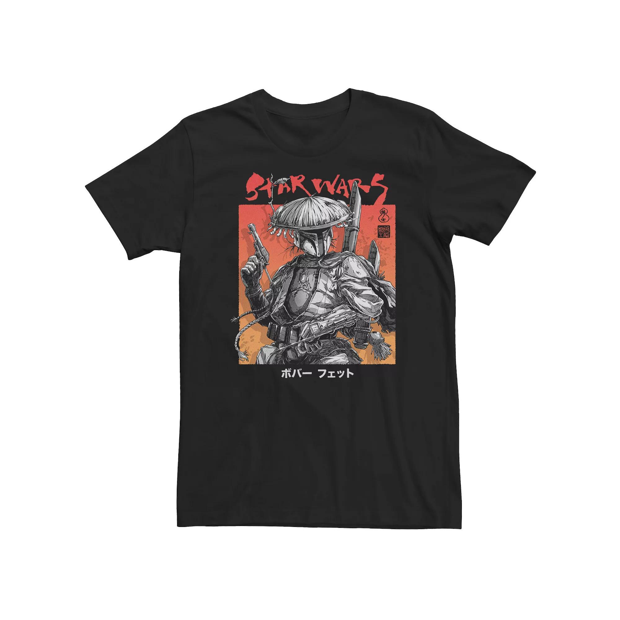 Big & Tall Star Wars: Visions Boba Fett Samurai Poster Tee, Men's, Size: Large Tall, Black Product Image