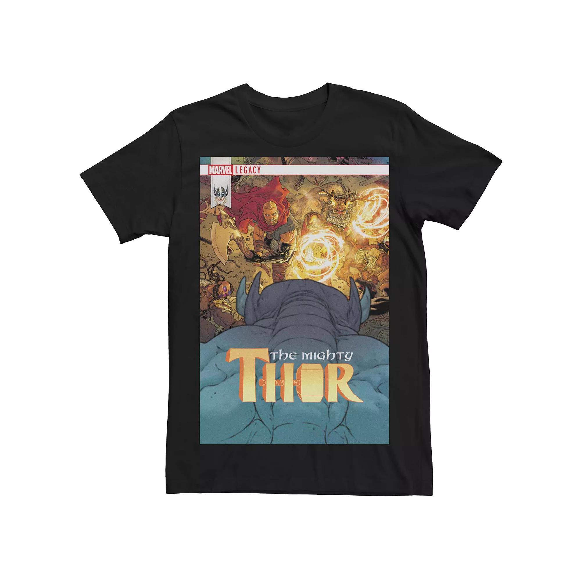 Men's Marvel Thor Legacy Cover Poster Tee, Size: XXL, Black Product Image