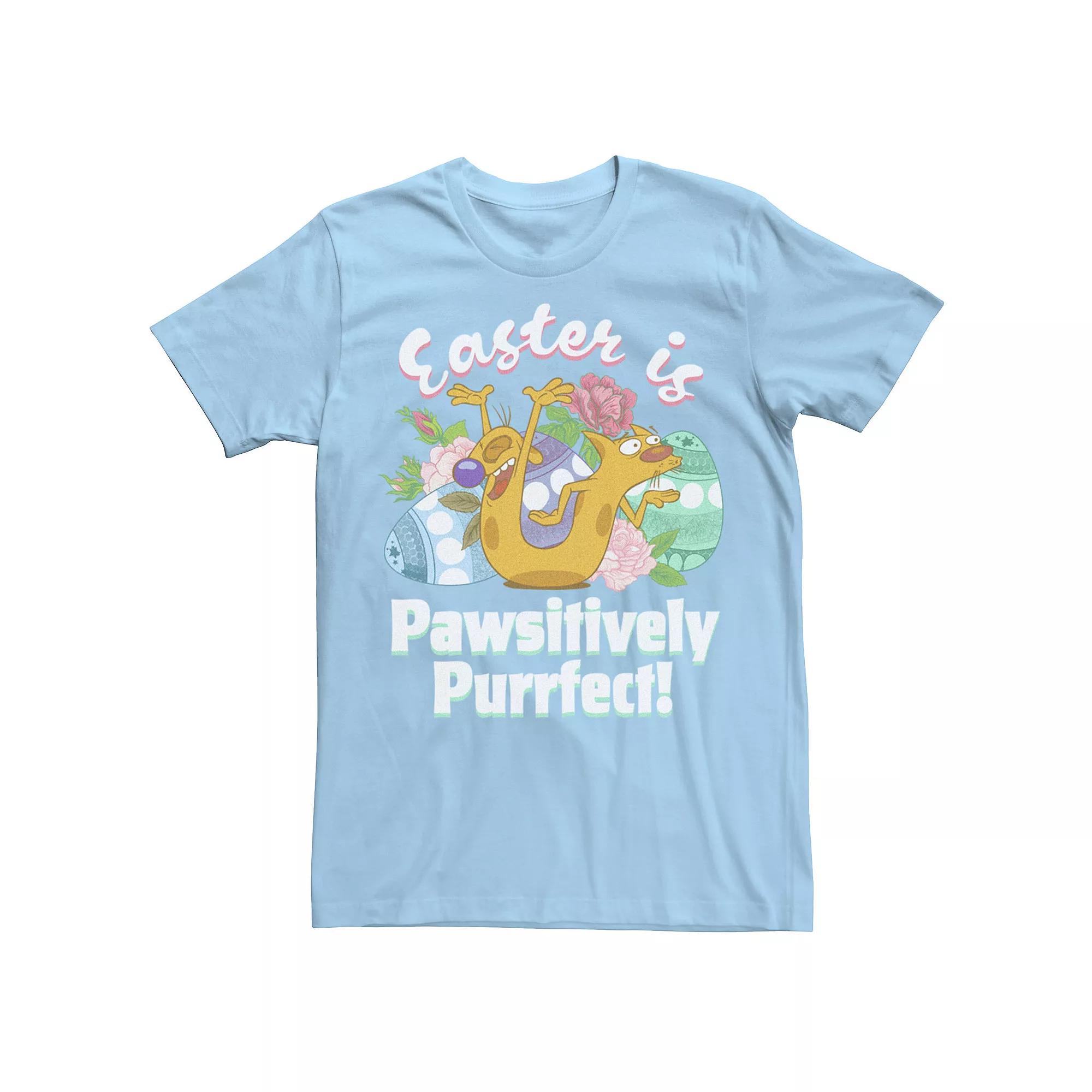 Men's Nickelodeon CatDog Easter Is Pawsitively Purrfect Tee, Size: Small, Light Blue Product Image
