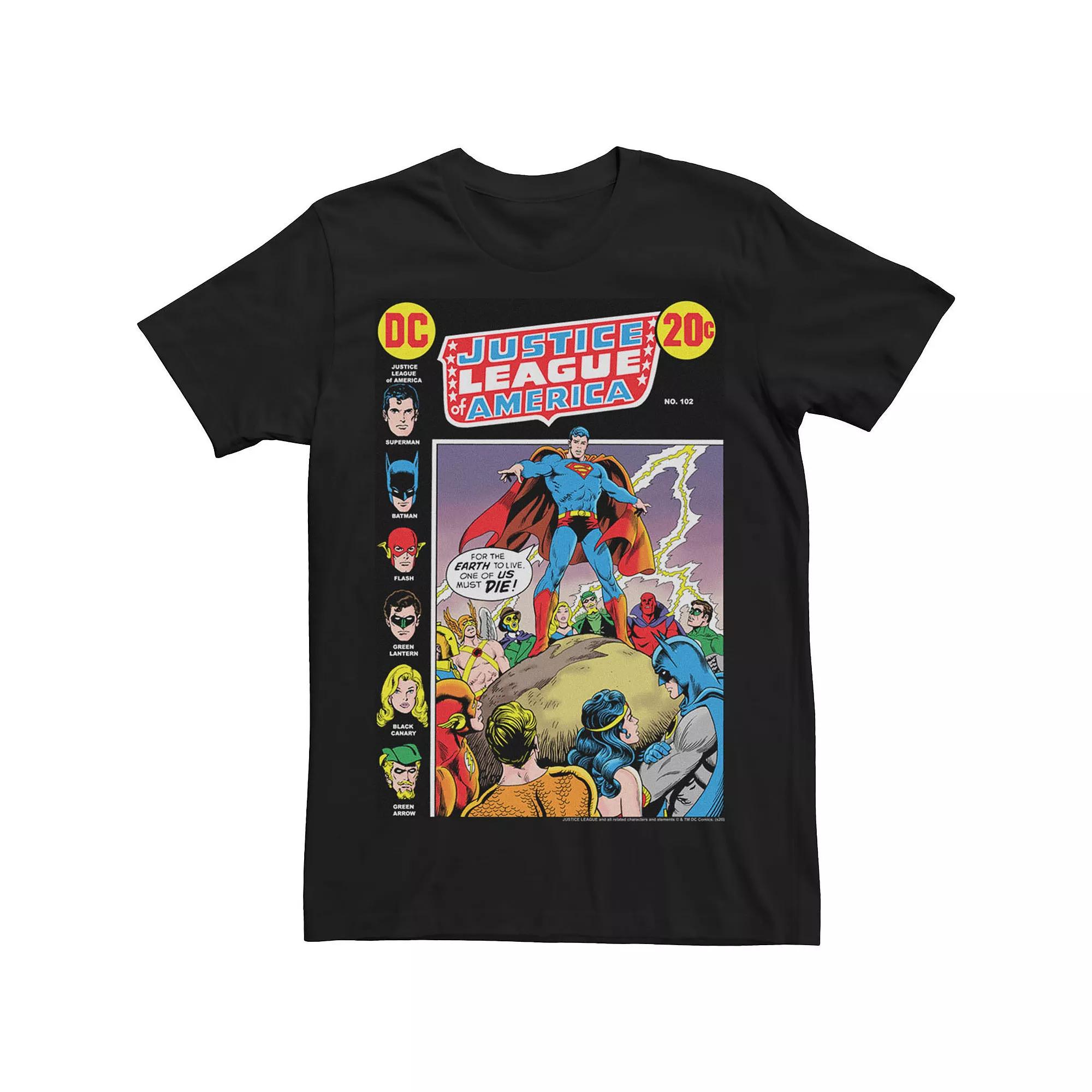 Men's Justice League Golden Justice Comic Tee, Size: Medium, Black Product Image