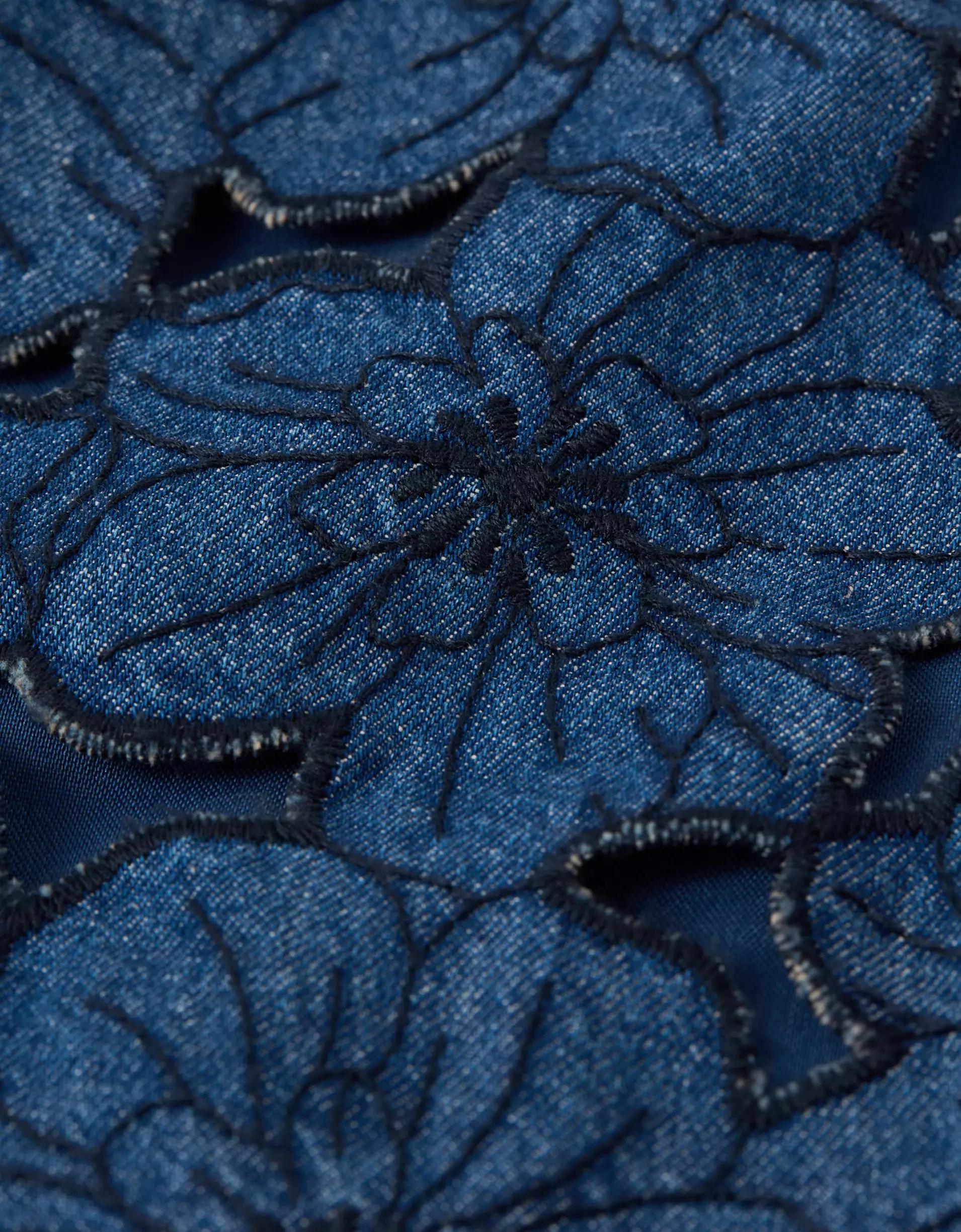 AE Floral Denim Mini Shift Dress Product Image