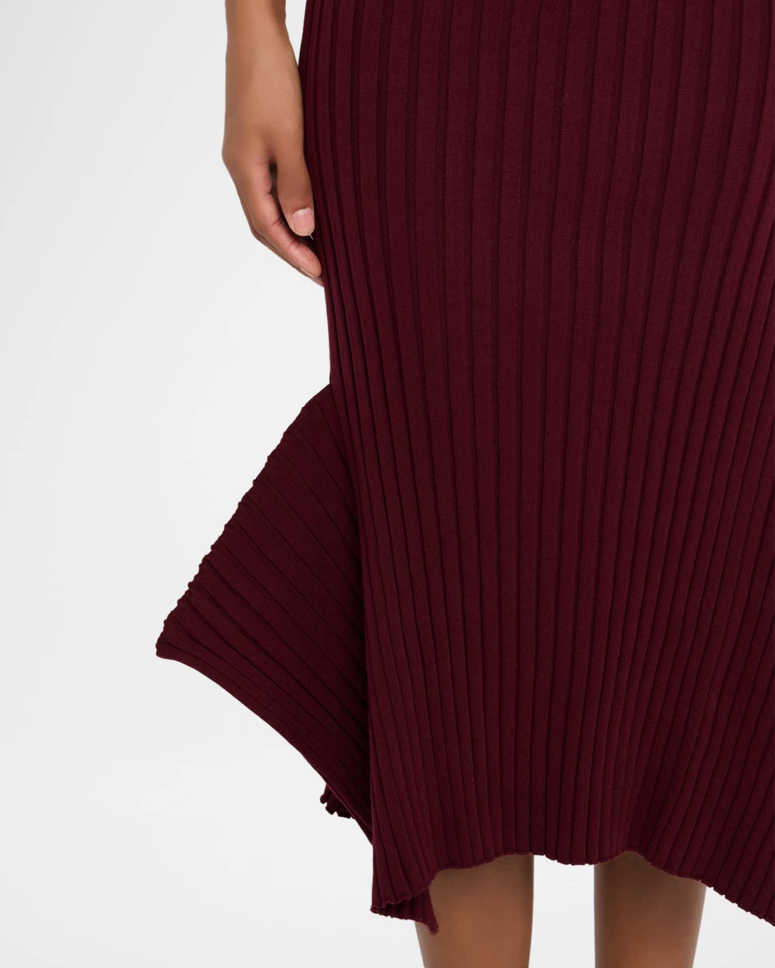 Asymmetric Hem Rib Knit Midi Dress Product Image