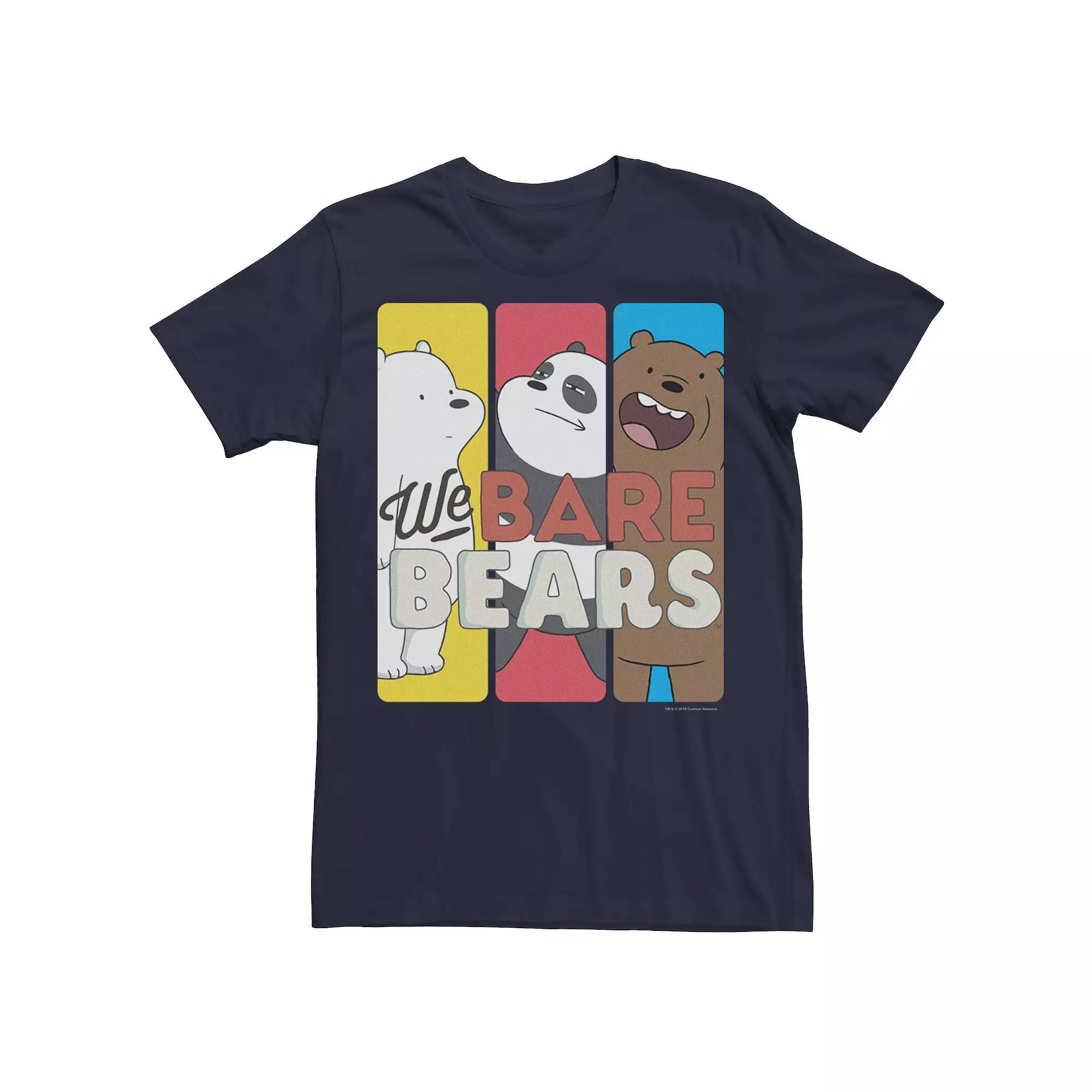 Men's Cartoon Network We Bare Bears Trio Portrait Panels Graphic Tee, Size: Medium, Blue Product Image