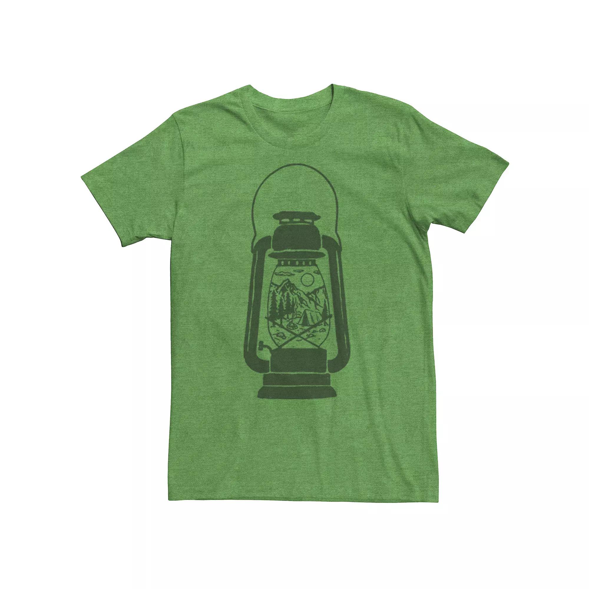 Men's Camping Lantern Great Outdoors Vintage Graphic Tee, Size: Medium, Kelly Grey Product Image