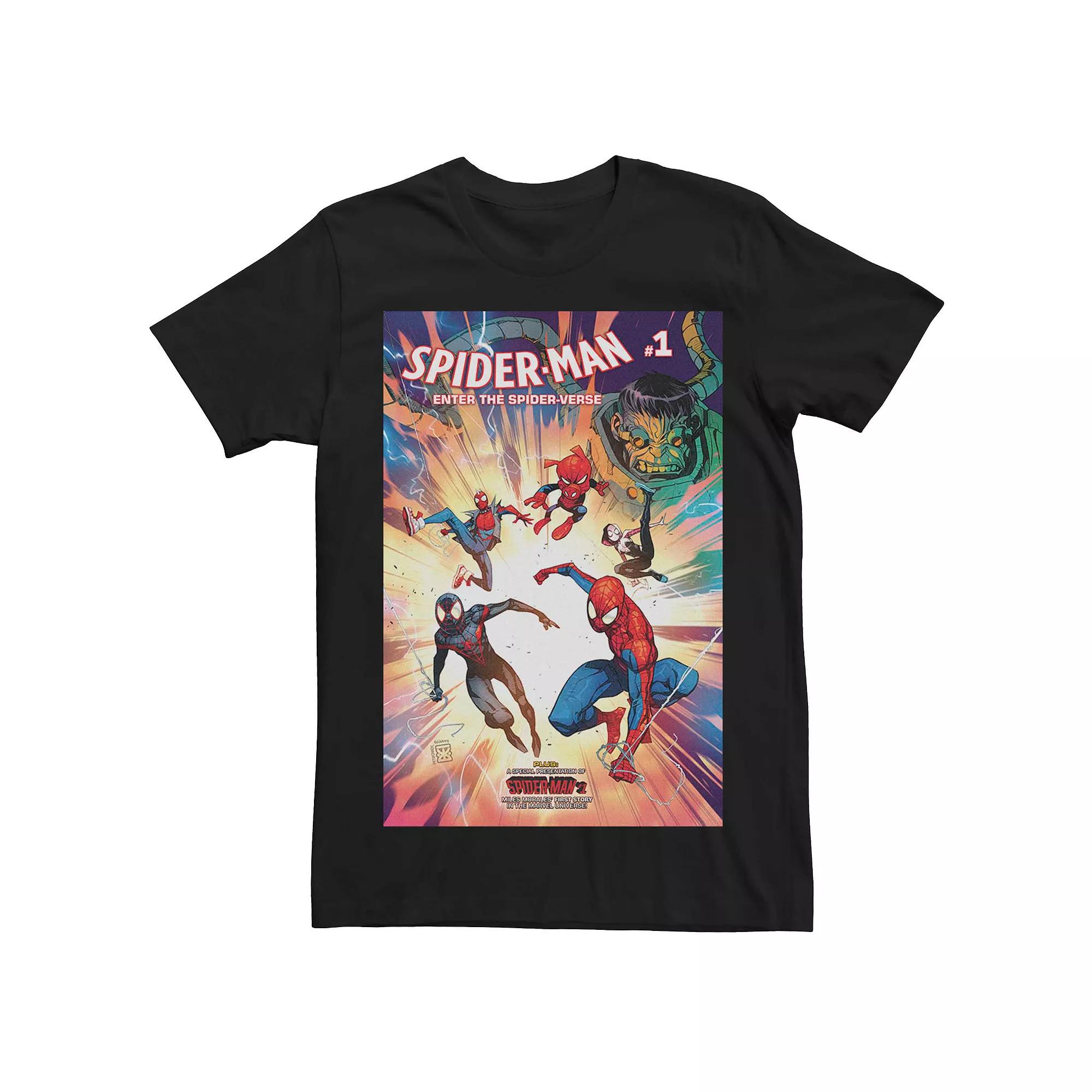Men's Marvel Spider-Man Enter The Spider-Verse #1 Comic Cover Tee,  Product Image