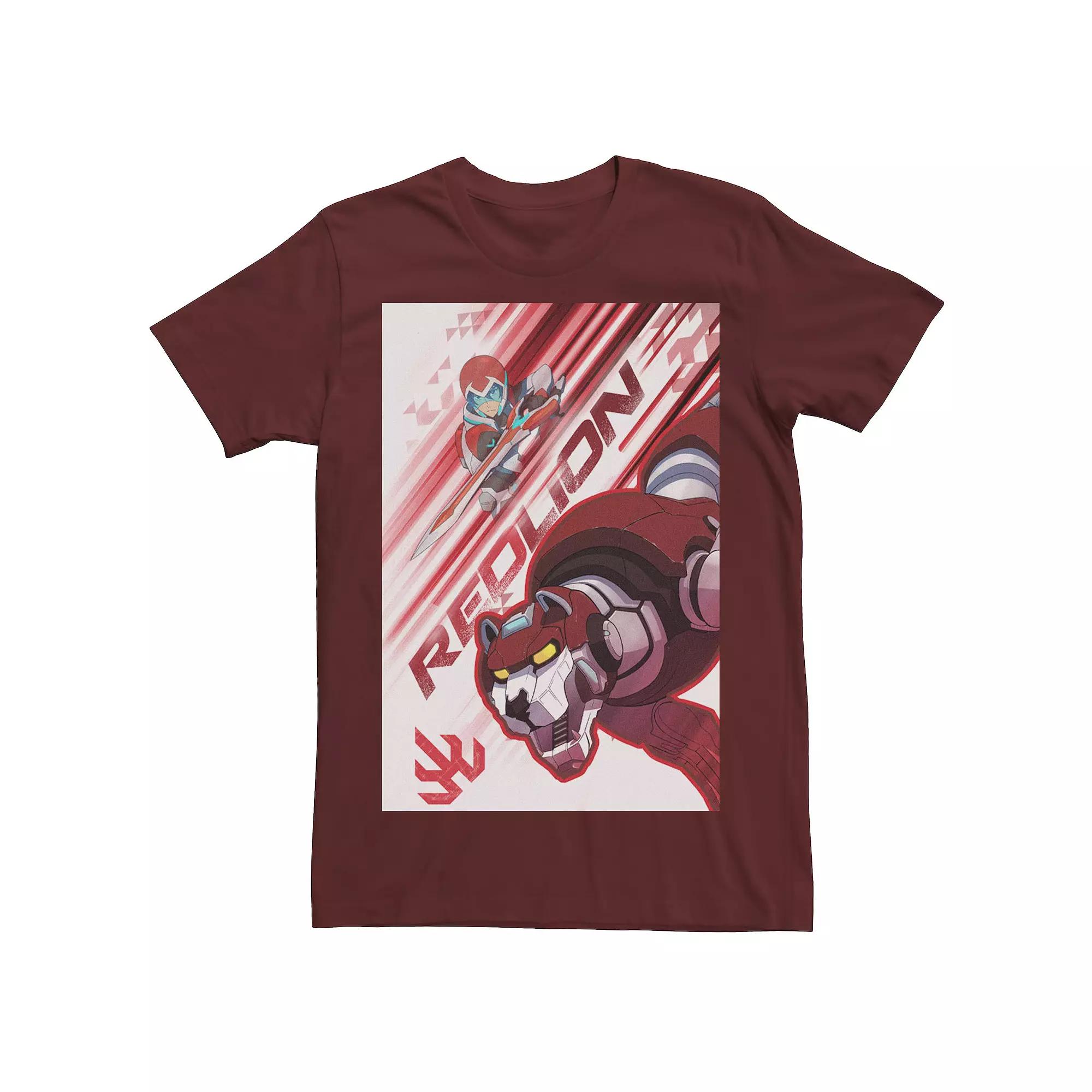 Men's Voltron Legendary Defender Red Lion Poster Graphic Tee, Size: Medium Product Image