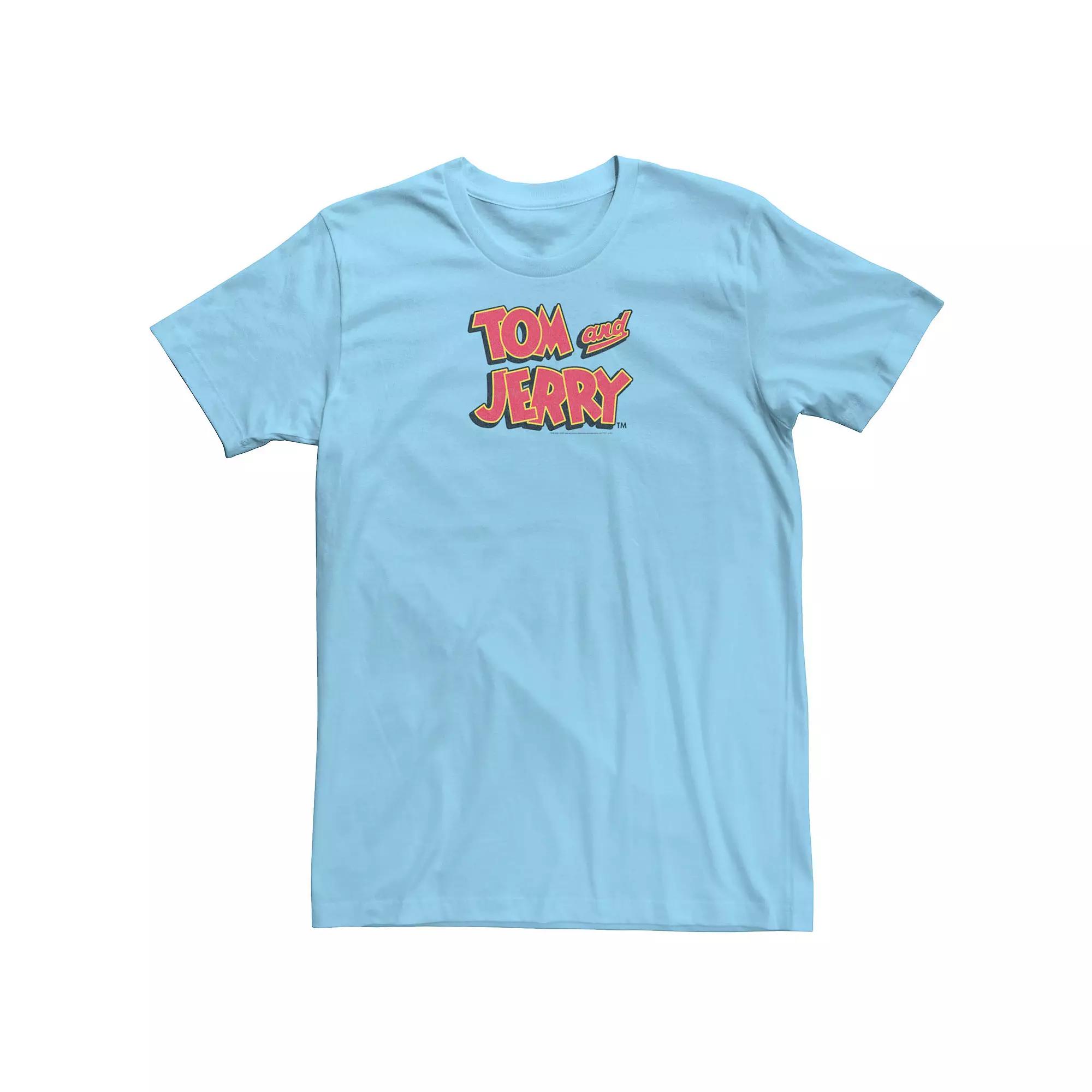 Men's Looney Tunes Tom & Jerry Logo Tee, Size: Medium, Light Blue Product Image