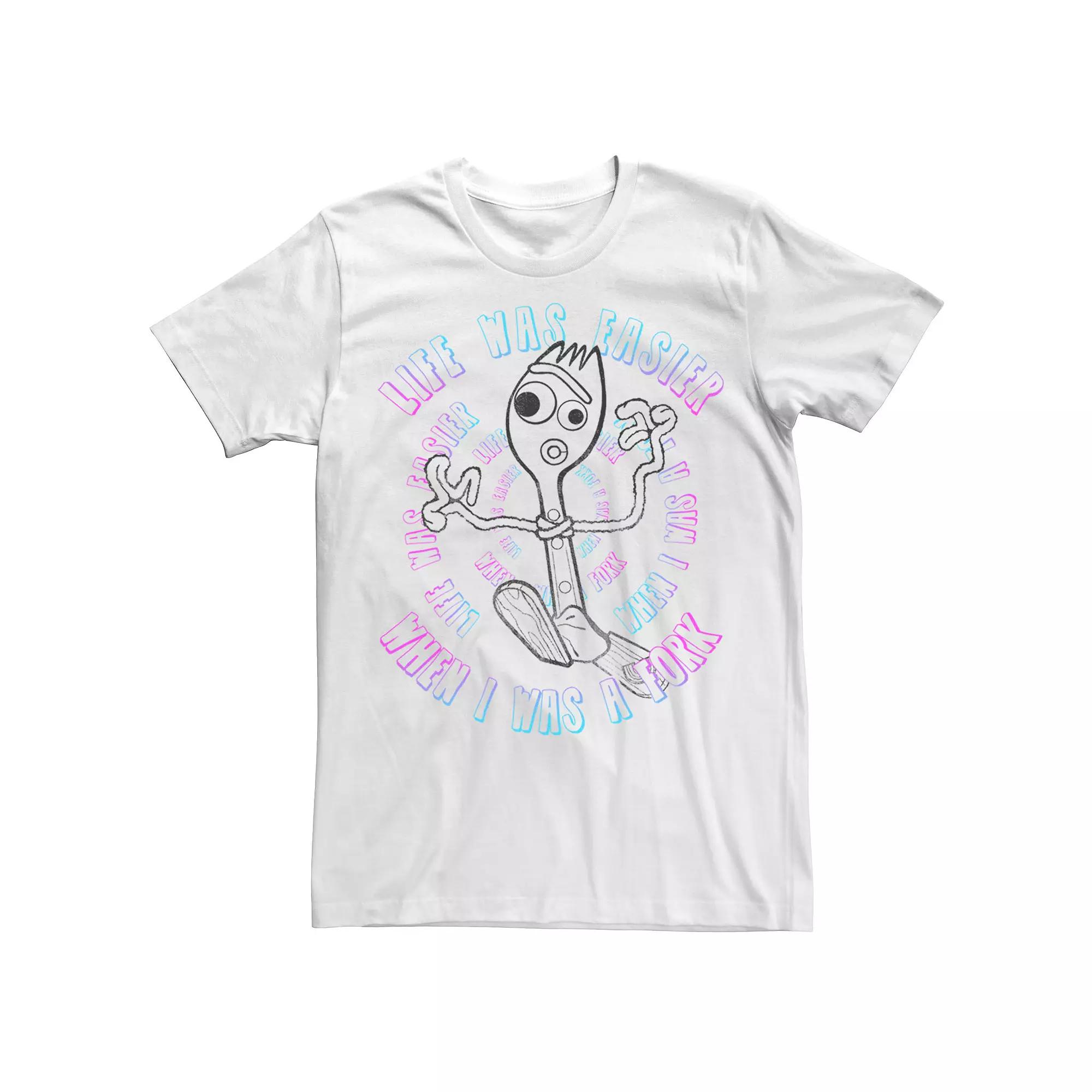 Disney / Pixar's Toy Story 4 Forky Men's Life Was Easier Poster Tee,  Product Image