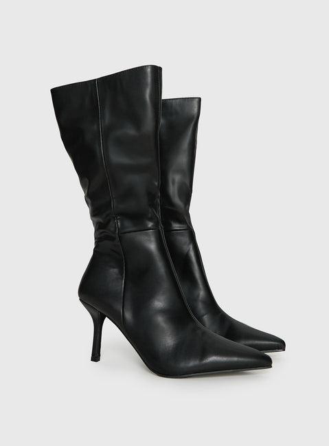 Elodiee Knee High Boots Black Product Image