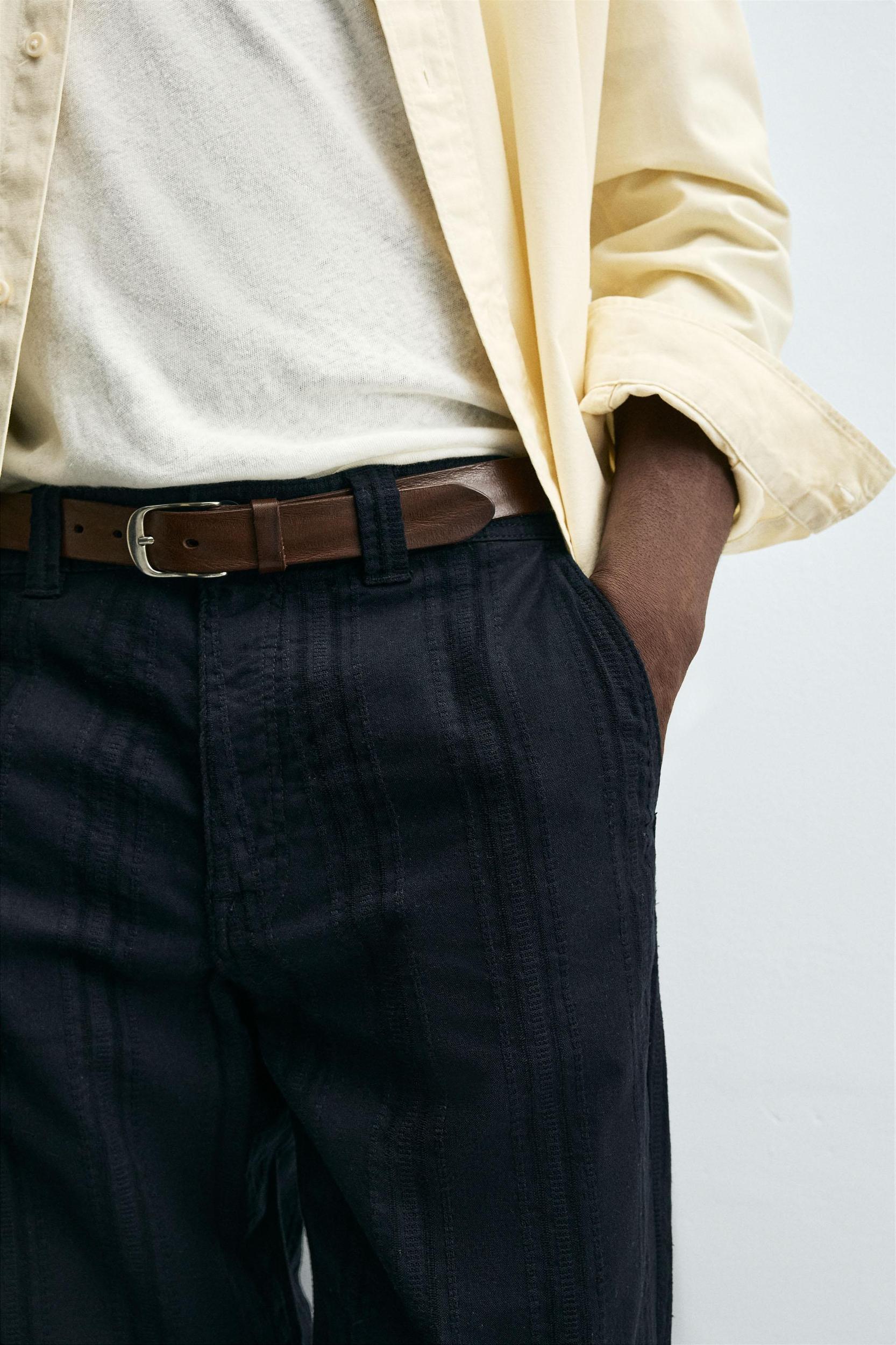 JACQUARD STRIPED PANTS Product Image