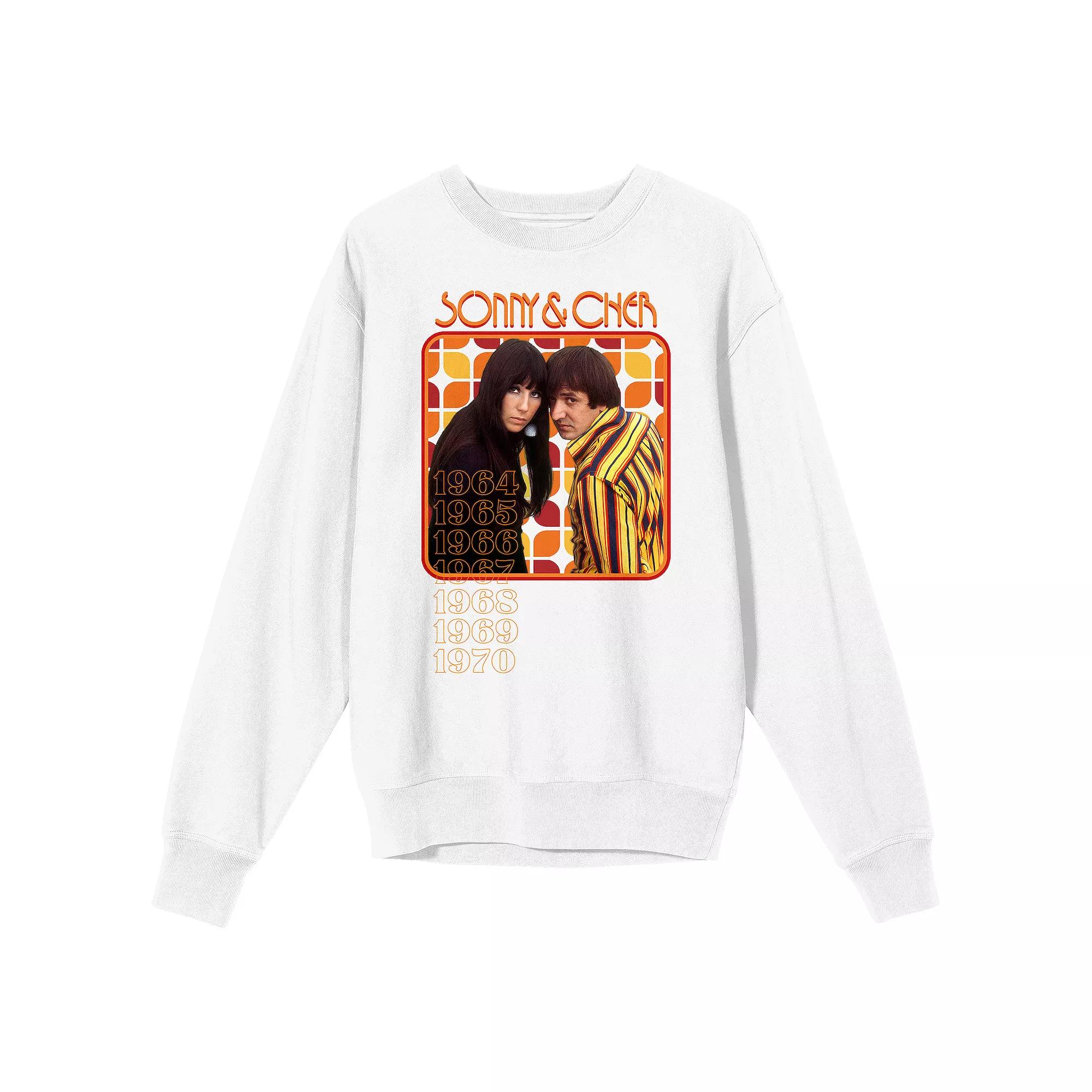 Men's Sonny & Cher 1964-1970 Tile Graphic Tee, Size: Small, White Product Image