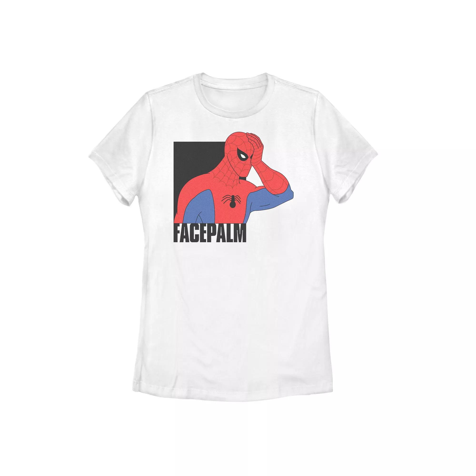 Men's Marvel Spider-Man Facepalm Vintage Portrait Graphic Tee,  Product Image