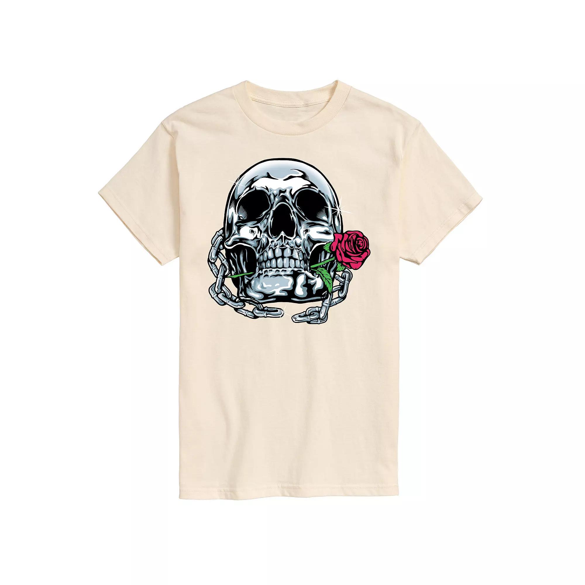 Men's Shiny Skull Art Tee,  Product Image