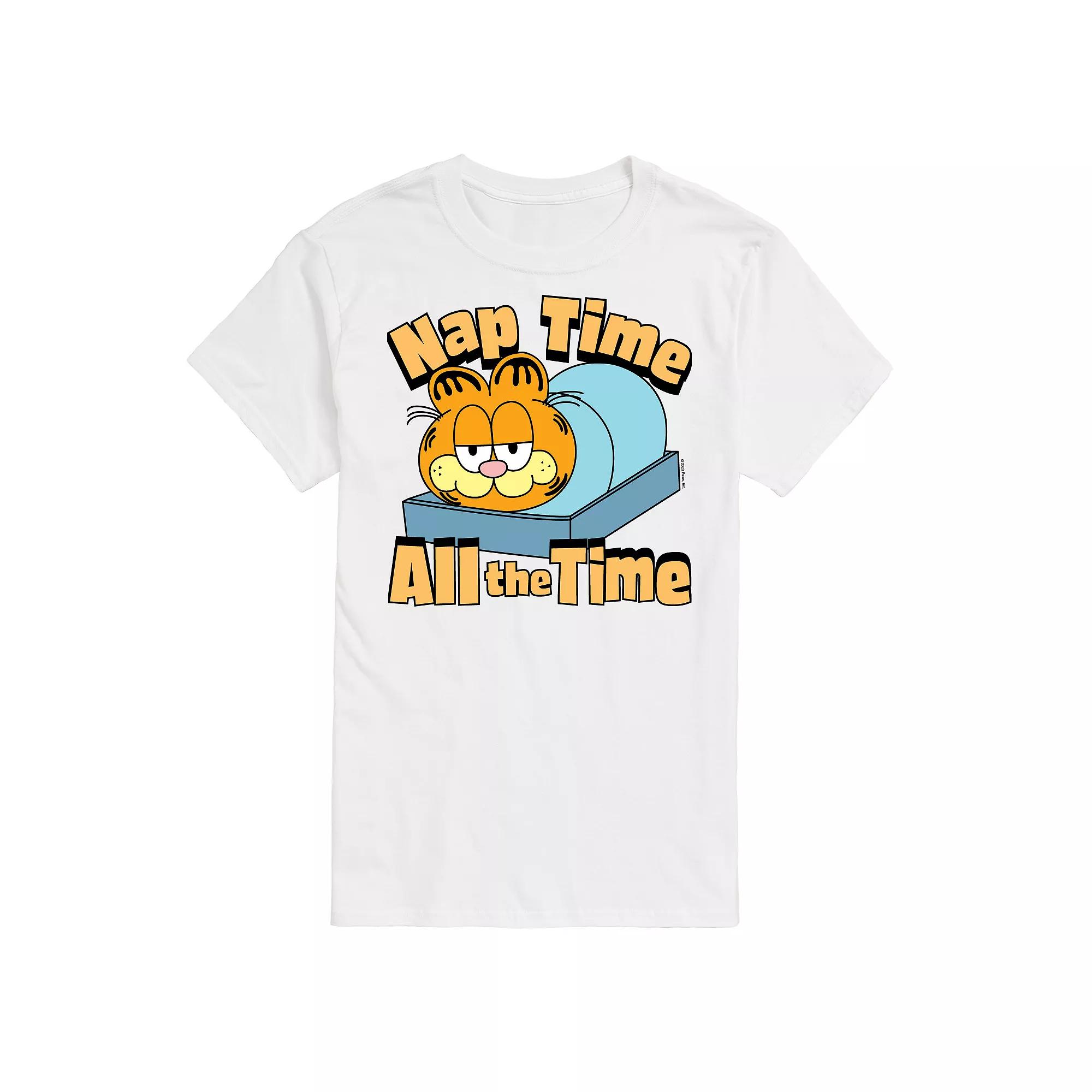 Big & Tall Garfield Nap Time All The Time Graphic Tee, Men's,  Product Image
