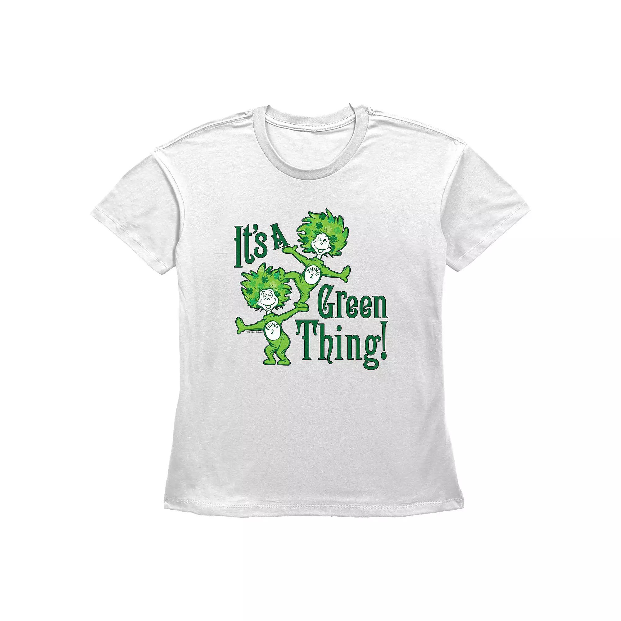 Women's Dr. Seuss Thing 1 And Thing 2 It's A Green Thing Graphic Tee,  Product Image