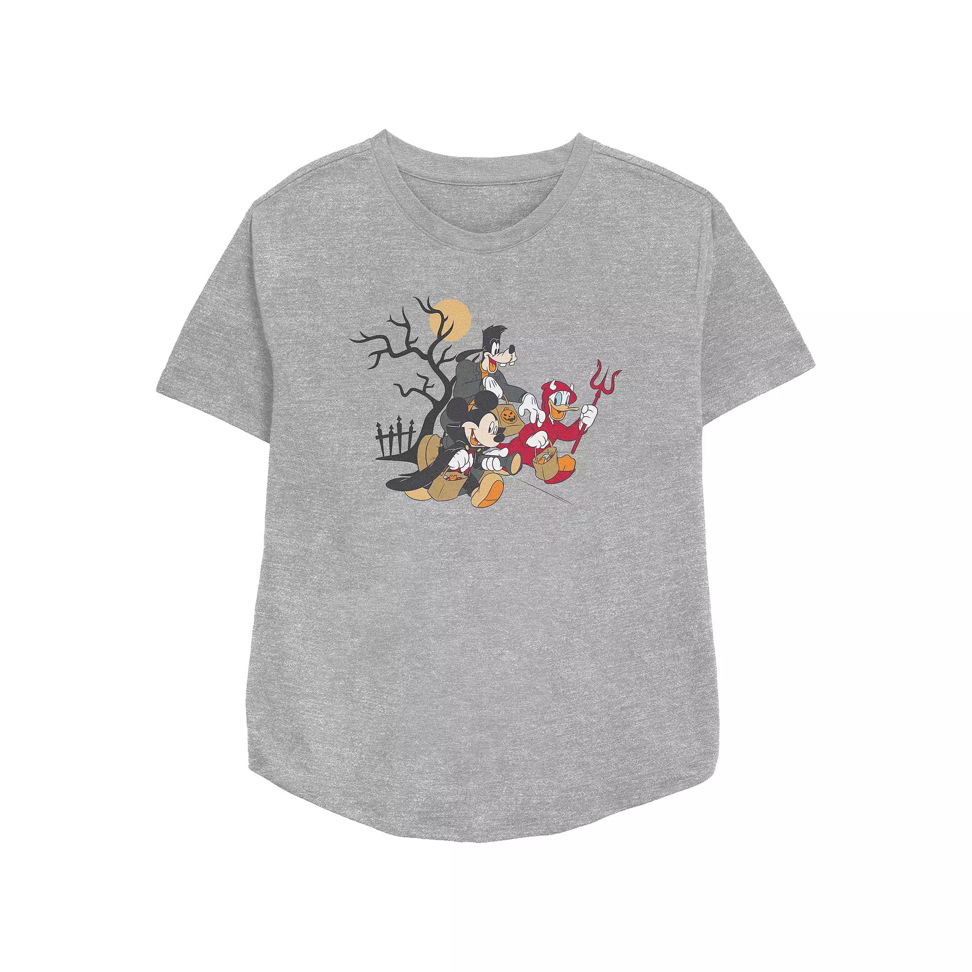 Disney's Mickey Mouse And Friends Trick Or Treaters Women's Relaxed Fit Graphic Tee,  Product Image