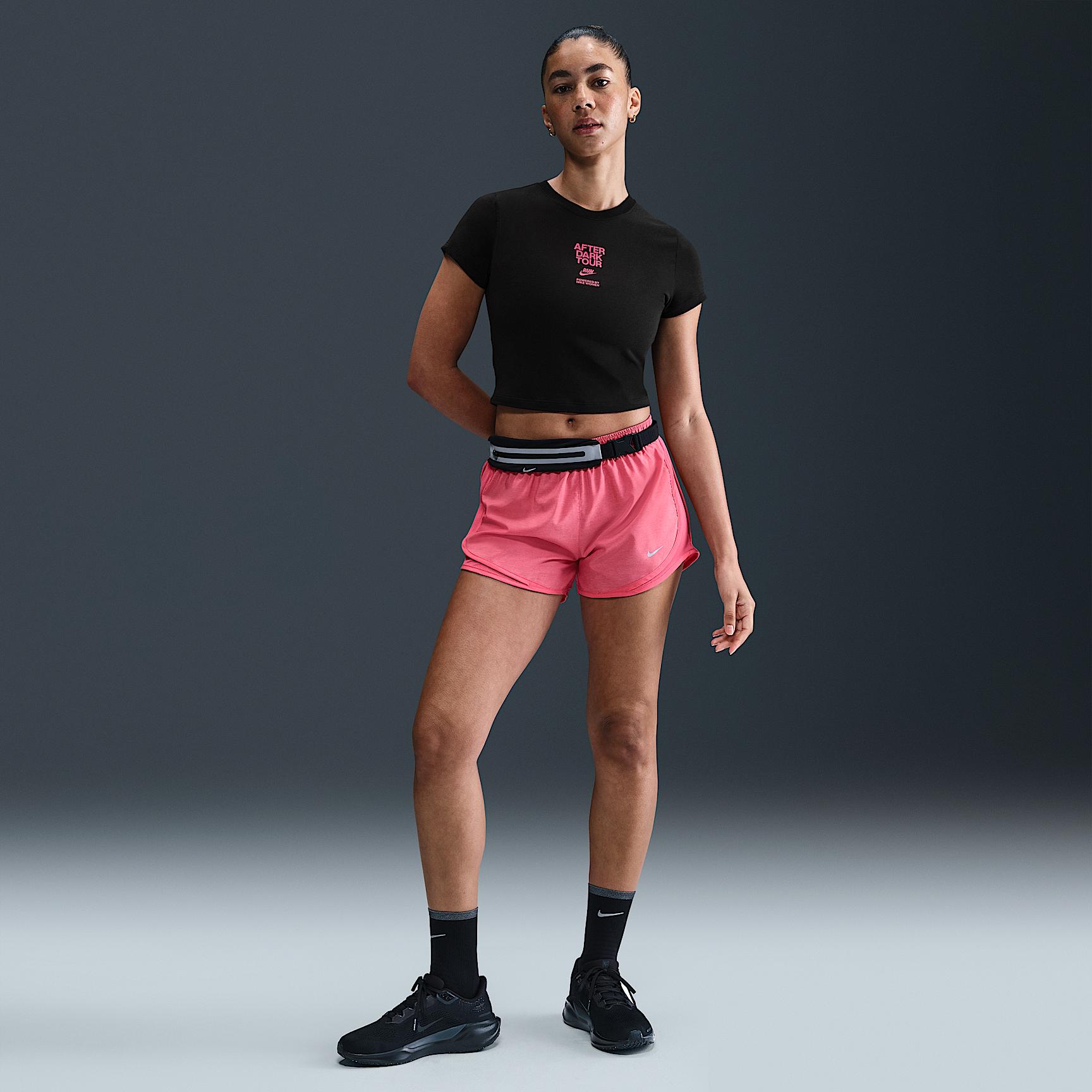 Nike Womens After Dark Tour Slim Short-Sleeve Cropped T-Shirt | IF4066-010 Product Image