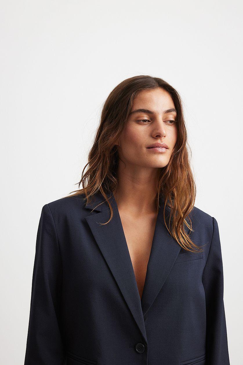 Short Tailored Straight Blazer Product Image