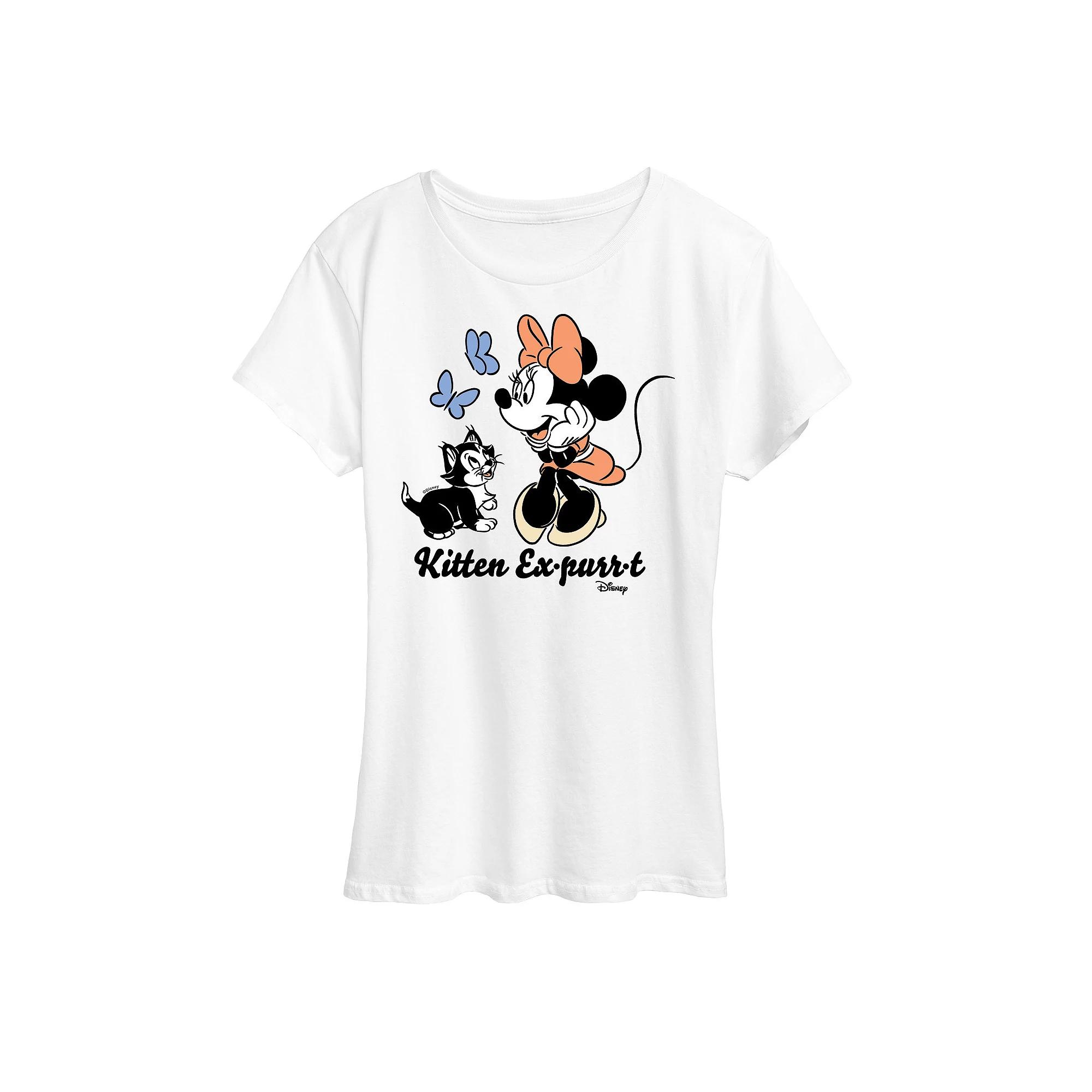 Disney's Minnie Mouse & Figaro Women's Kitten Expurrt Graphic Tee, Girl's,  Product Image