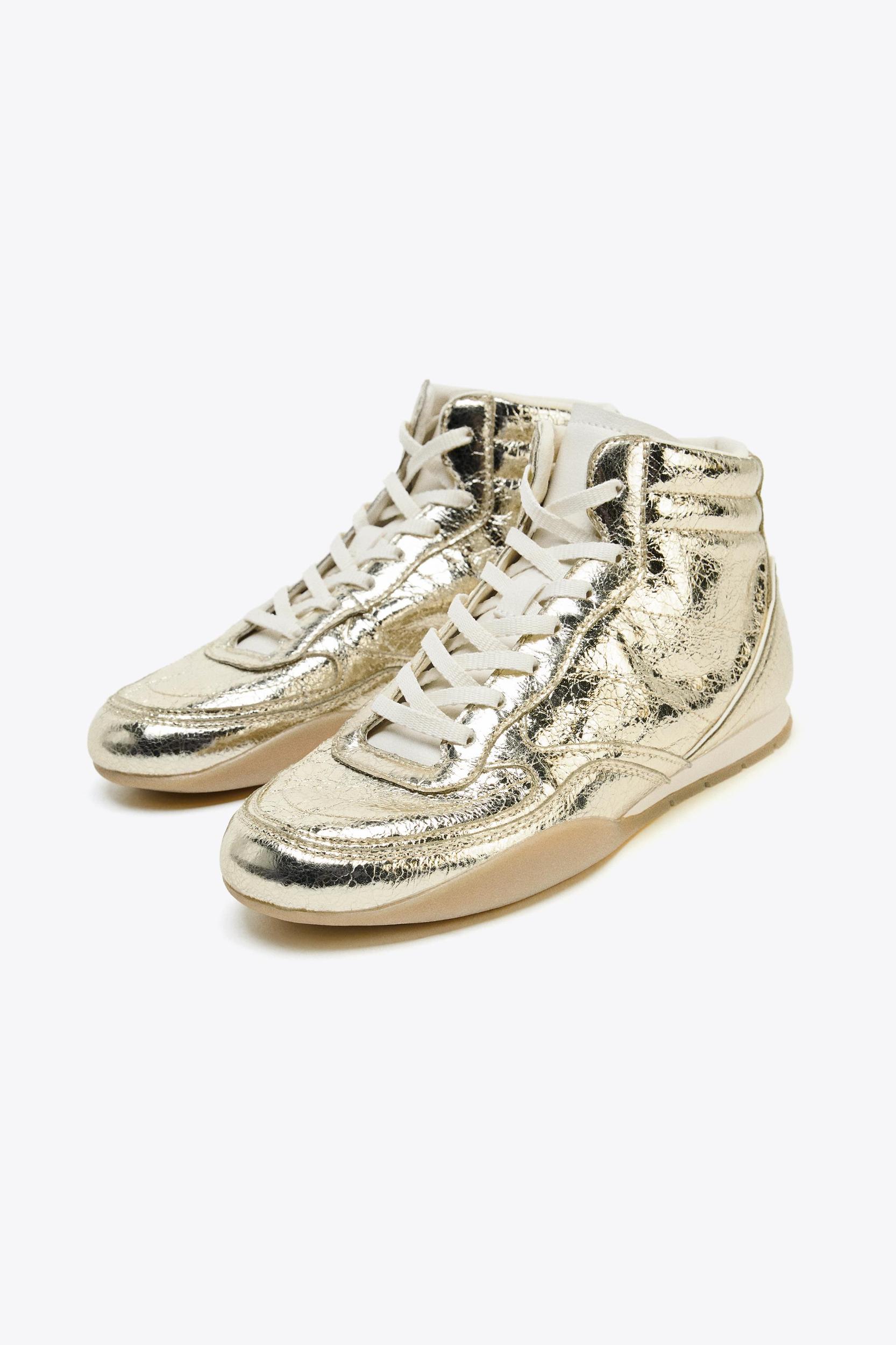 METALLIC EFFECT SNEAKER ANKLE BOOTS Product Image