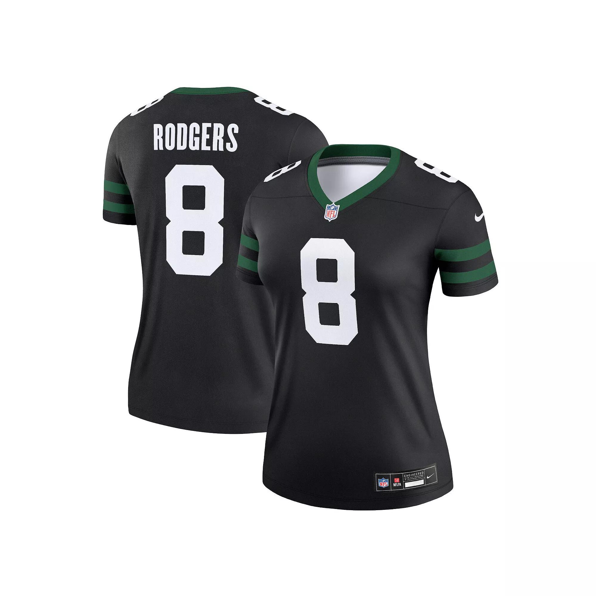 Women's Nike Aaron Rodgers Legacy Black New York Jets Alternate Legend Jersey, Size: Medium Product Image