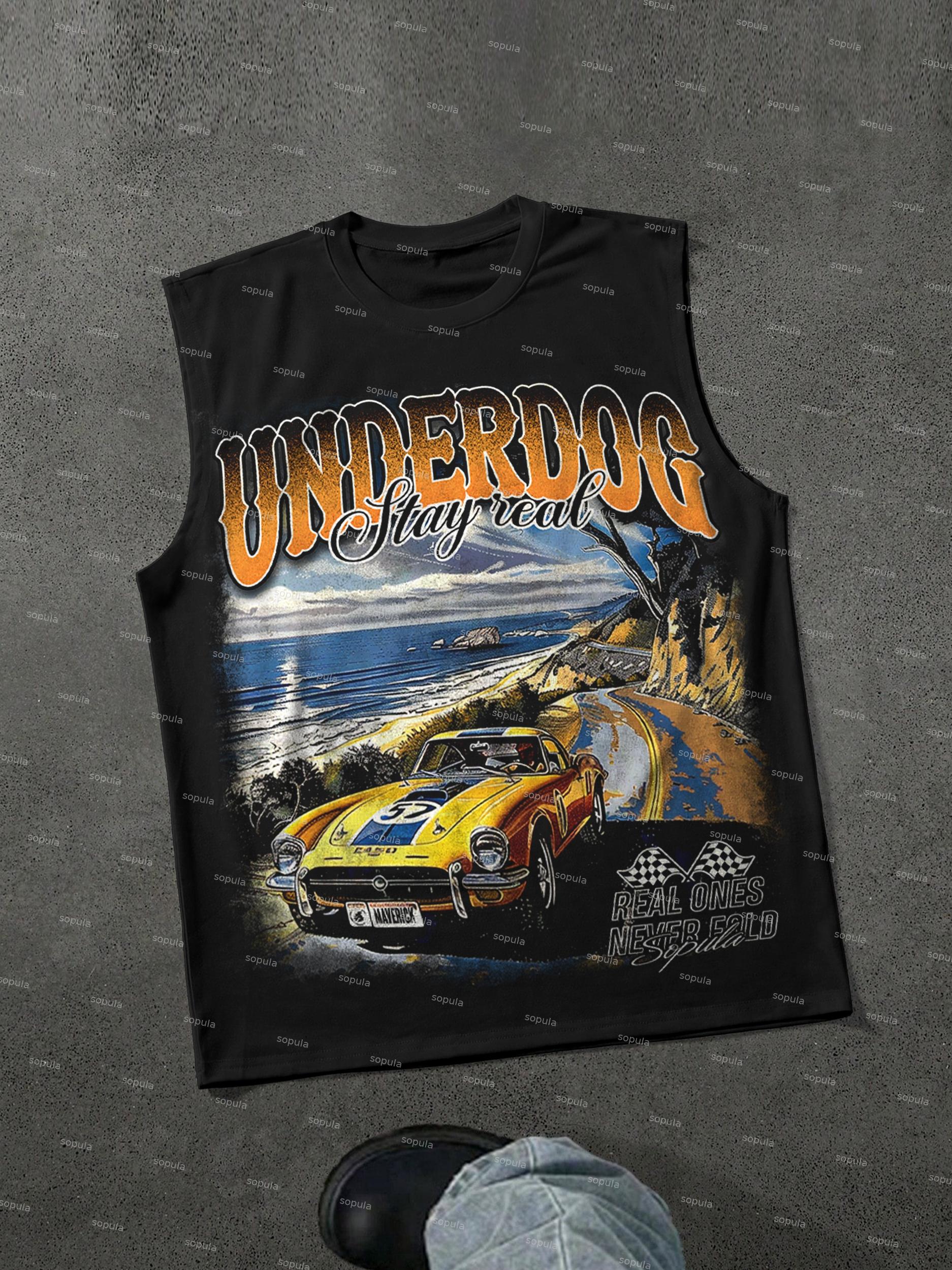 Underdog Old Vintage Racing Graphic Cotton Tank Top Product Image
