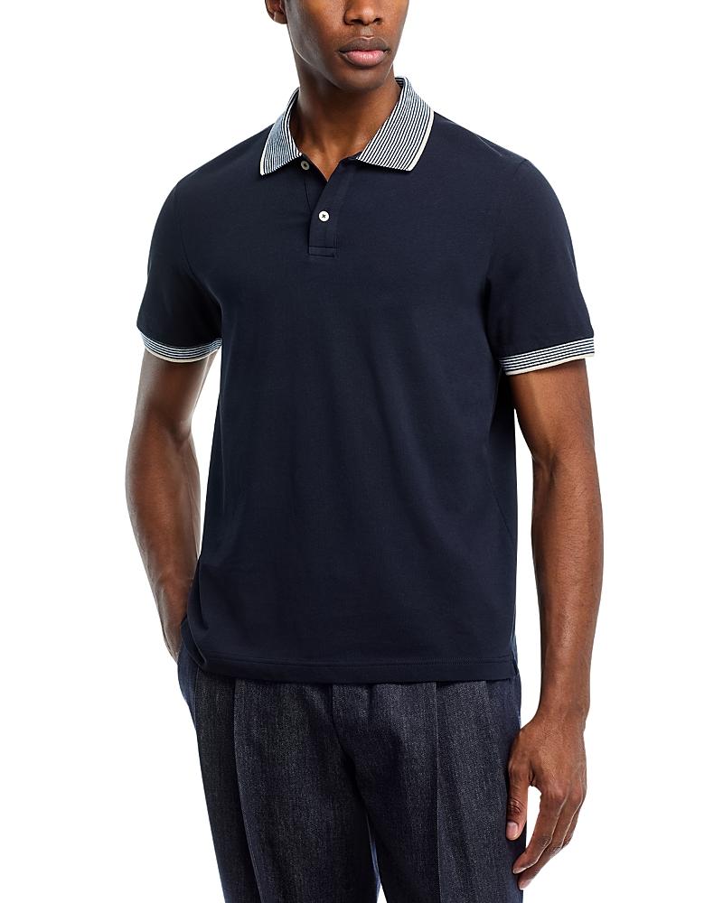 The Mens Store at Bloomingdales Striped Trim Cotton Polo Shirt - Exclusive Product Image
